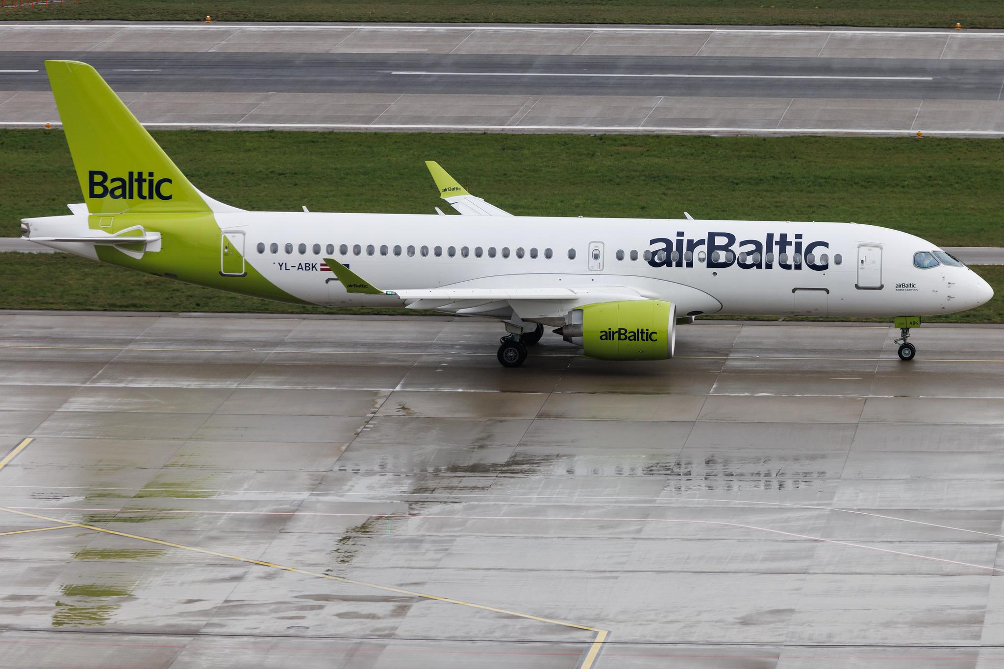 Flughafen Zürich: Air Baltic (BT / BTI) | Airbus A220-300 BCS3 | YL-ABK | MSN 55182