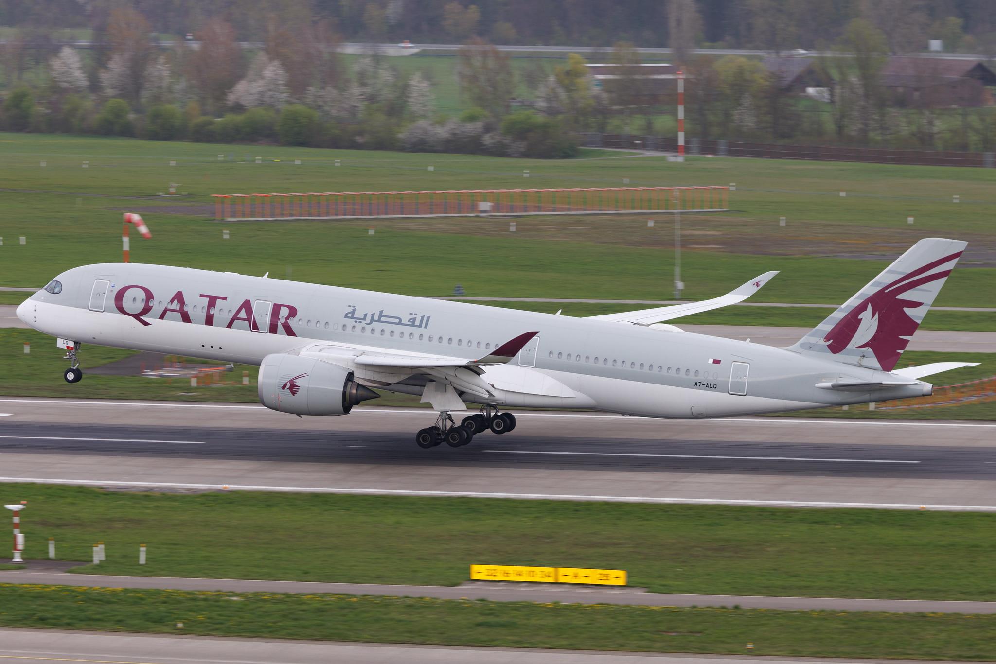 Flughafen Zürich: Qatar Airways (QR / QTR) | Airbus A350-941 A359 | A7-ALQ | MSN 076