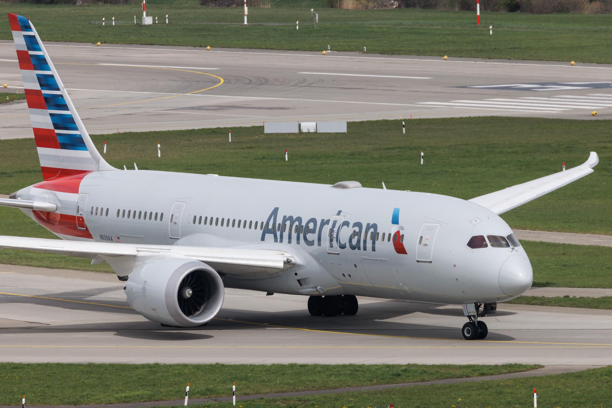 Flughafen Zürich: American Airlines (AA / AAL) | Boeing 787-8 Dreamliner B788 | N809AA | MSN 40627