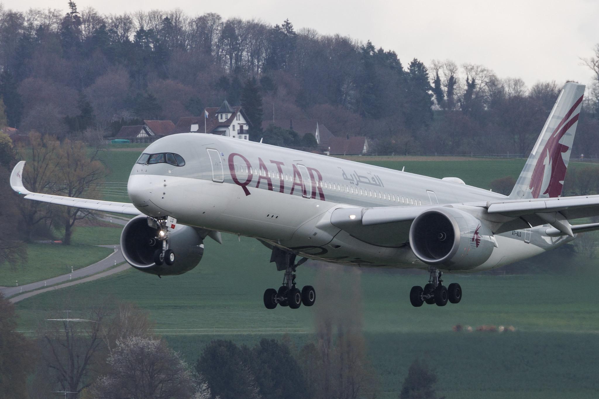 Flughafen Zürich: Qatar Airways (QR / QTR) | Airbus A350-941 A359 | A7-ALQ | MSN 076
