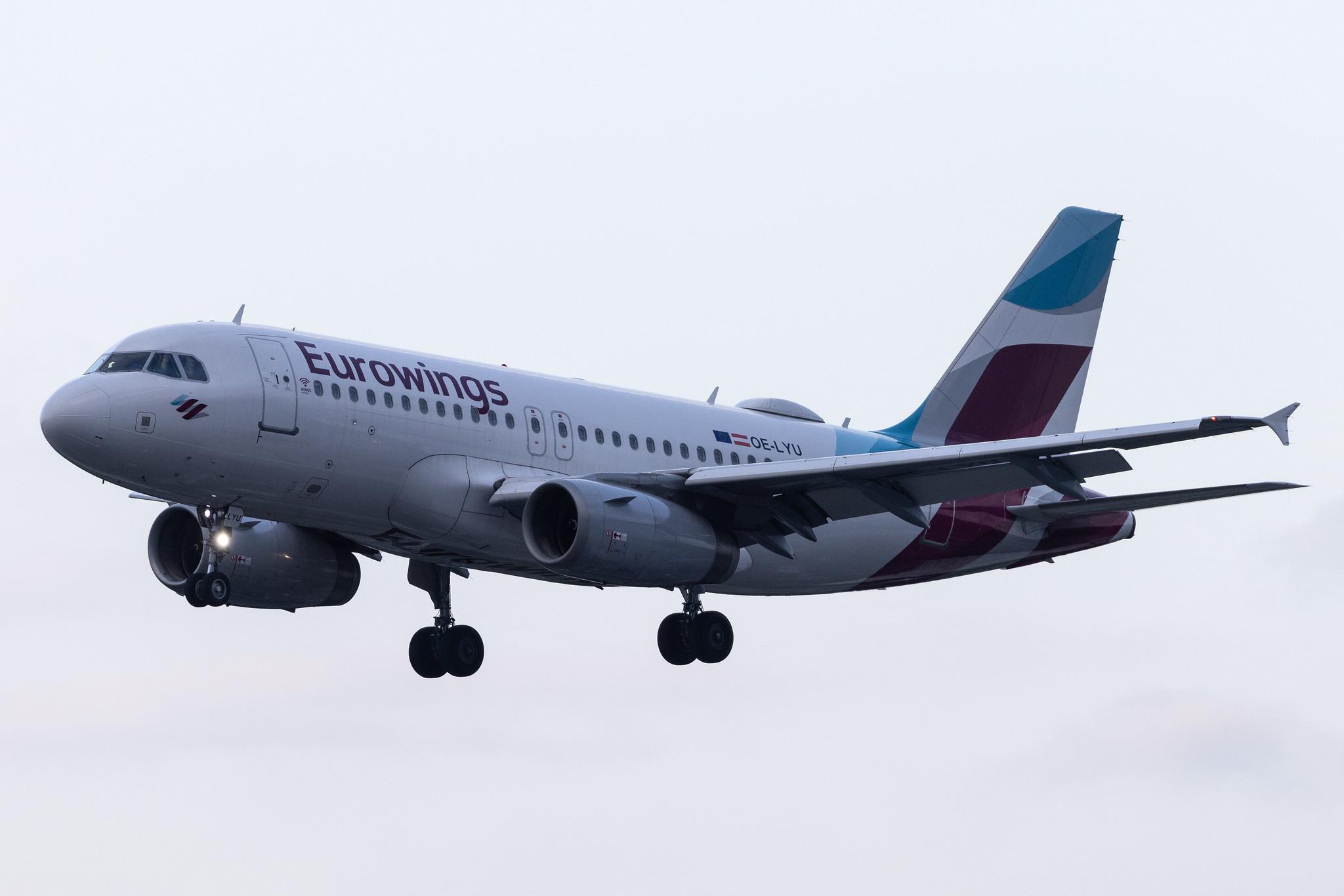 Hamburg Airport: Eurowings (EW / EWG) | Operator: Eurowings Europe | Airbus A319-132 A319 | OE-LYU | MSN 5535