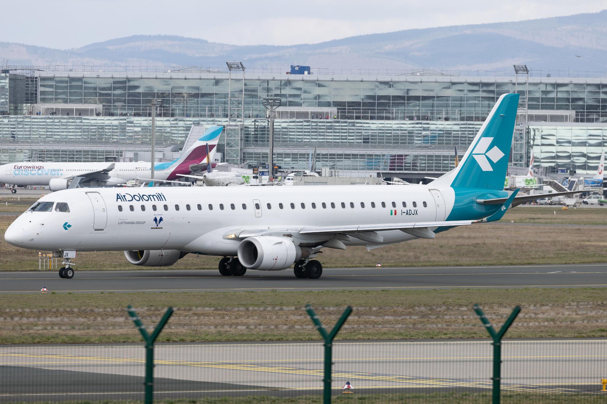 Frankfurt Airport: Air Dolomiti (EN / DLA) | Embraer E195LR E195 | I-ADJX | MSN 19000305