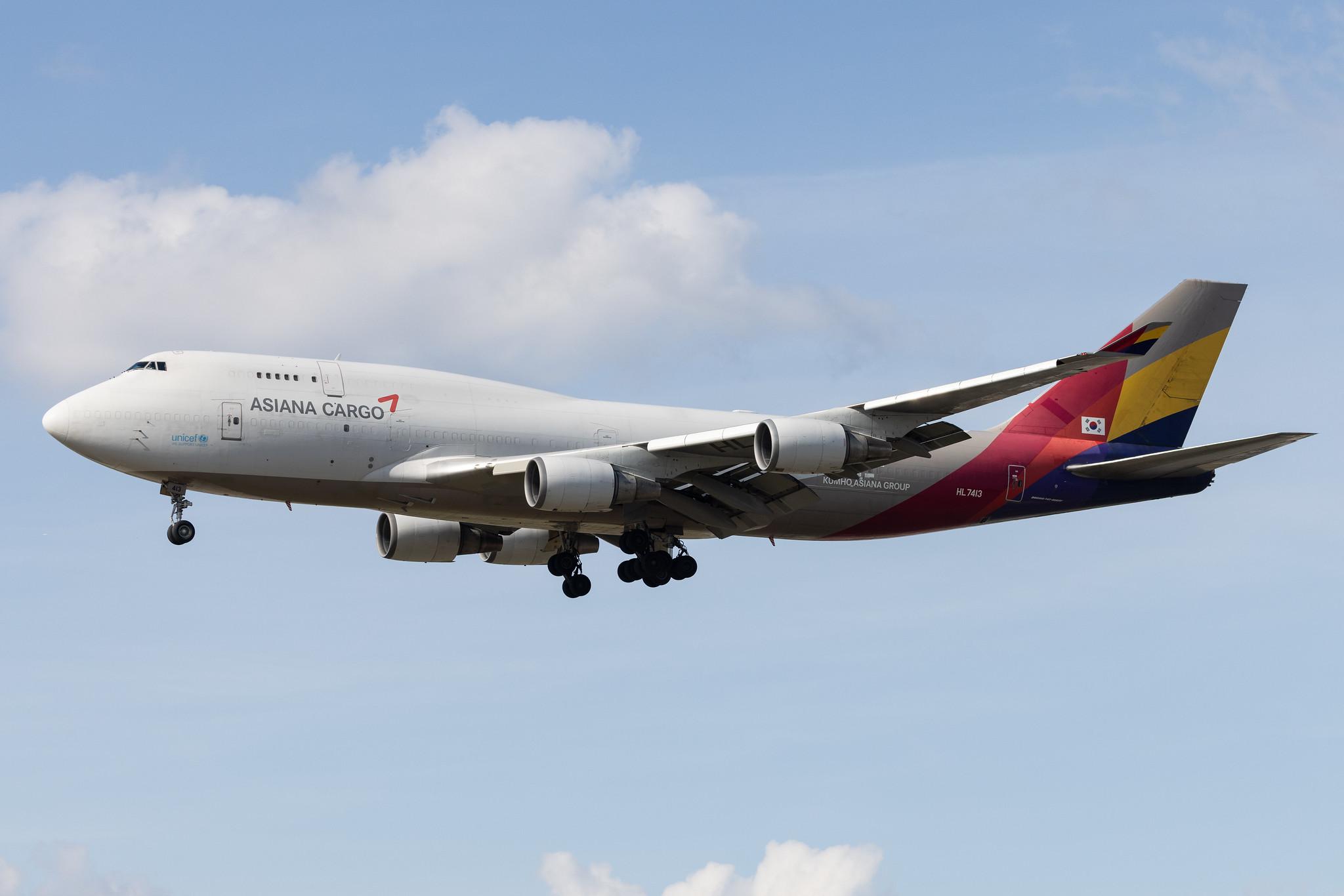 Frankfurt Airport: Asiana Cargo (OZ / AAR) | Boeing 747-48E(BDSF) B744 | HL7413 | MSN 25405
