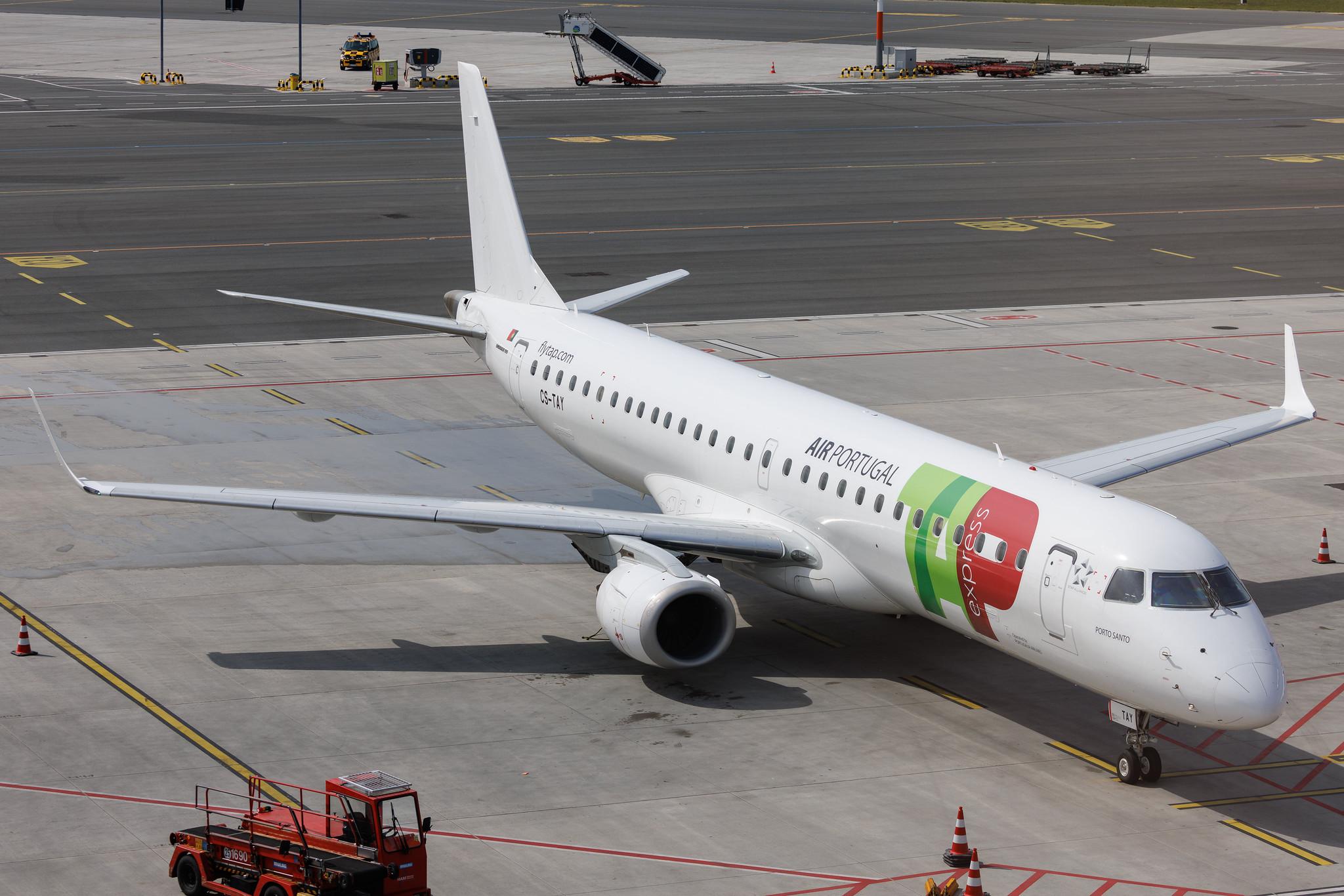 Hamburg Airport: TAP Express (TP / TAP) | Operator: Portugalia Airlines | Embraer E195LR E195 | CS-TAY | MSN 19000357