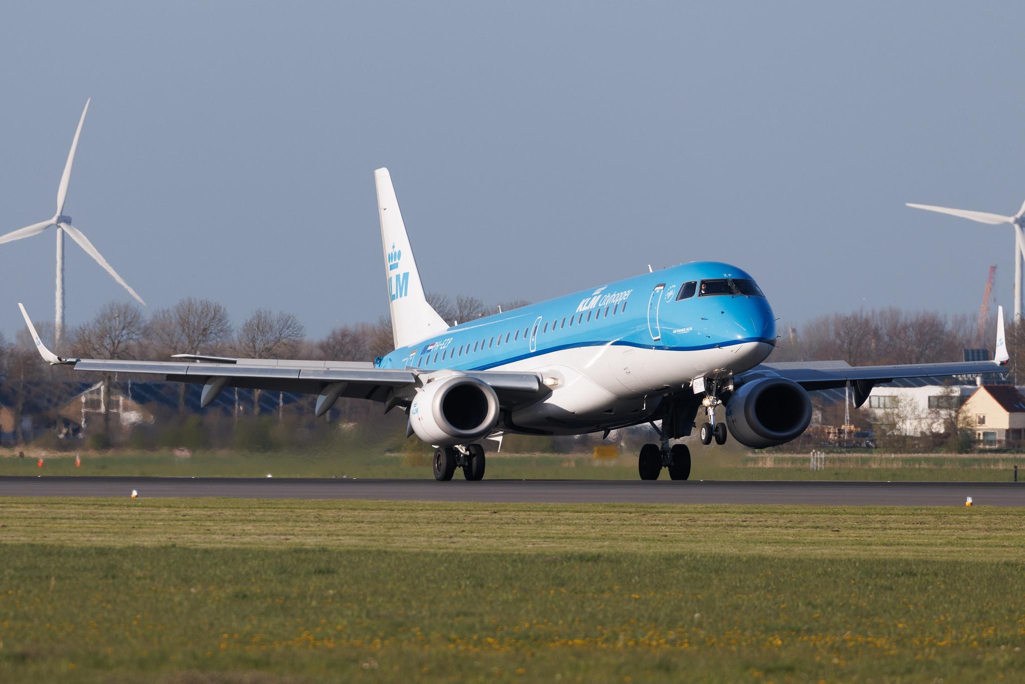 Amsterdam Schiphol: KLM (KL / KLM) | Operator: KLM Cityhopper | Embraer E190STD E190 | PH-EZP | MSN 19000347