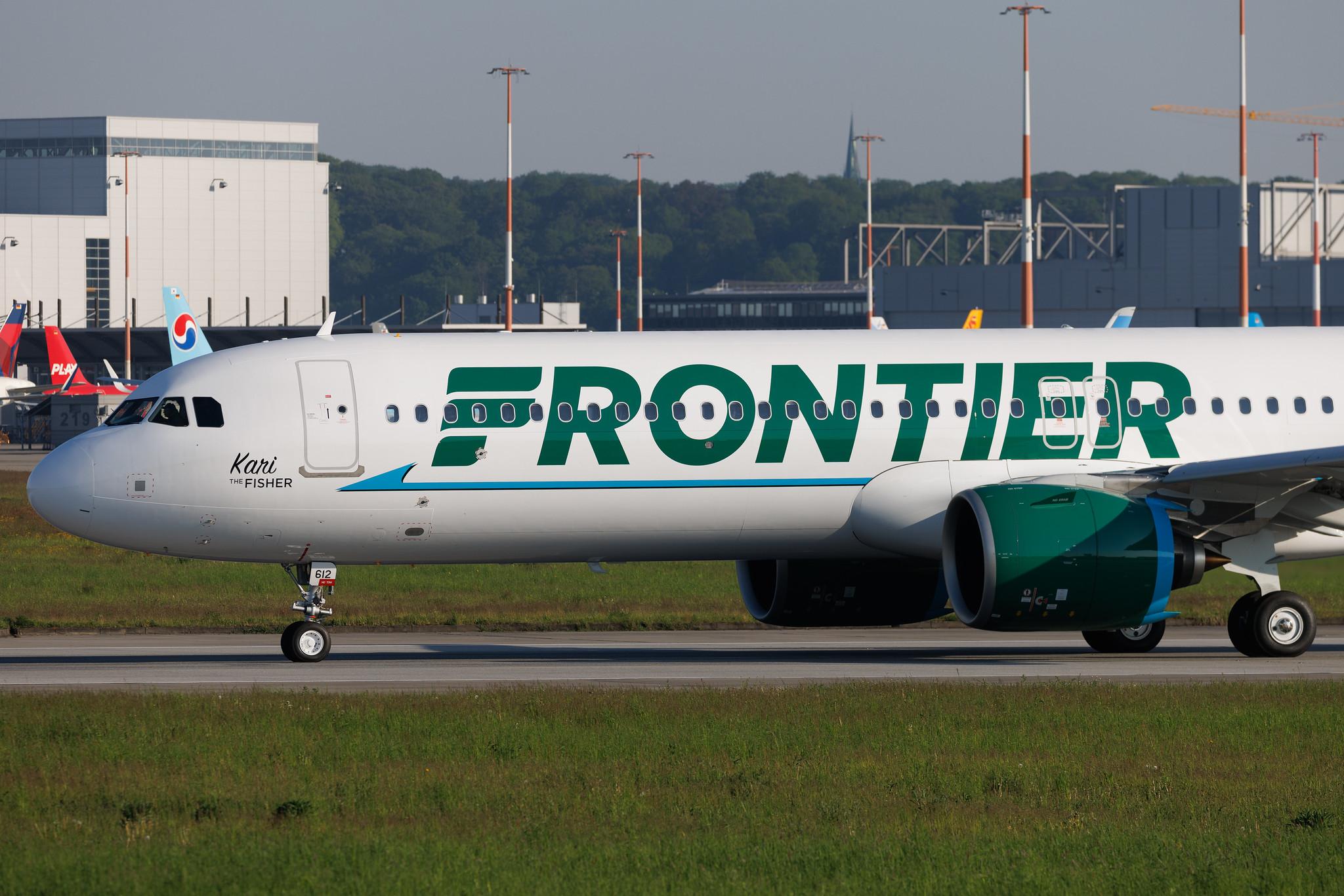 Hamburg Finkenwerder: Frontier (F9 / FFT) | Livery: Kari the Fisher Livery | Airbus A321-271NX A21N | N612FR | MSN 11259