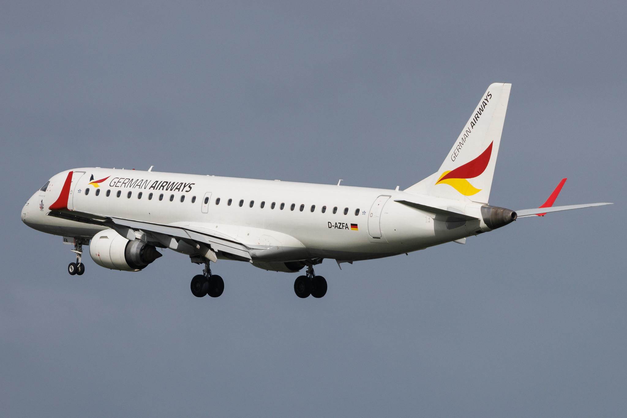 Amsterdam Schiphol: German Airways (ZQ / GER) | Embraer E190LR E190 | D-AZFA | MSN 19000063