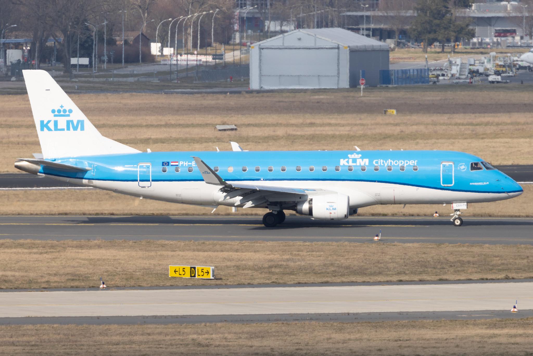 Flughafen Berlin Brandenburg: KLM (KL / KLM) | Operator: KLM Cityhopper | Embraer E175STD E75L | PH-EXX | MSN 17000711