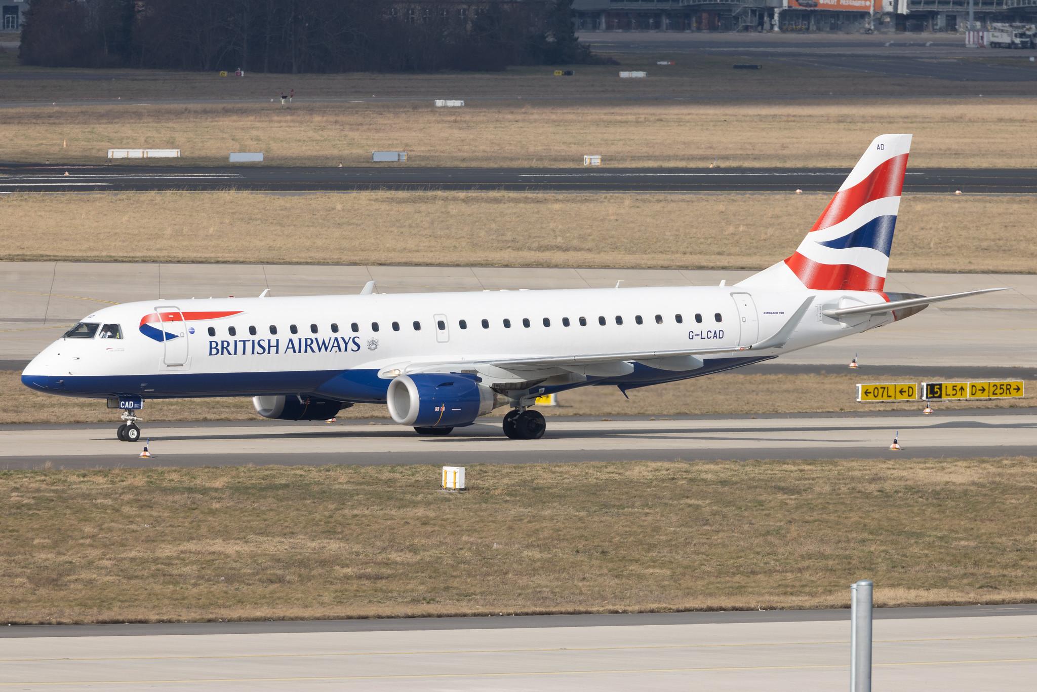 Flughafen Berlin Brandenburg: British Airways (BA / BAW) | Operator: BA CityFlyer | Embraer E190LR E190 | G-LCAD | MSN 19000535