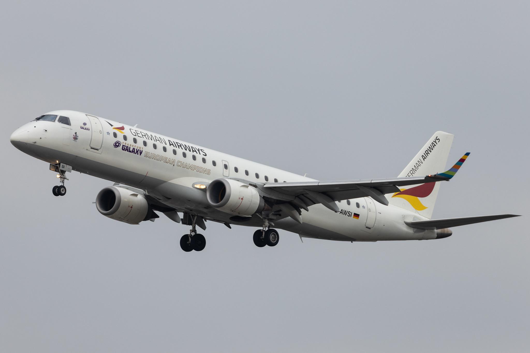 Frankfurt Airport: German Airways (ZQ / GER) | Embraer E190LR E190 | D-AWSI | MSN 19000074