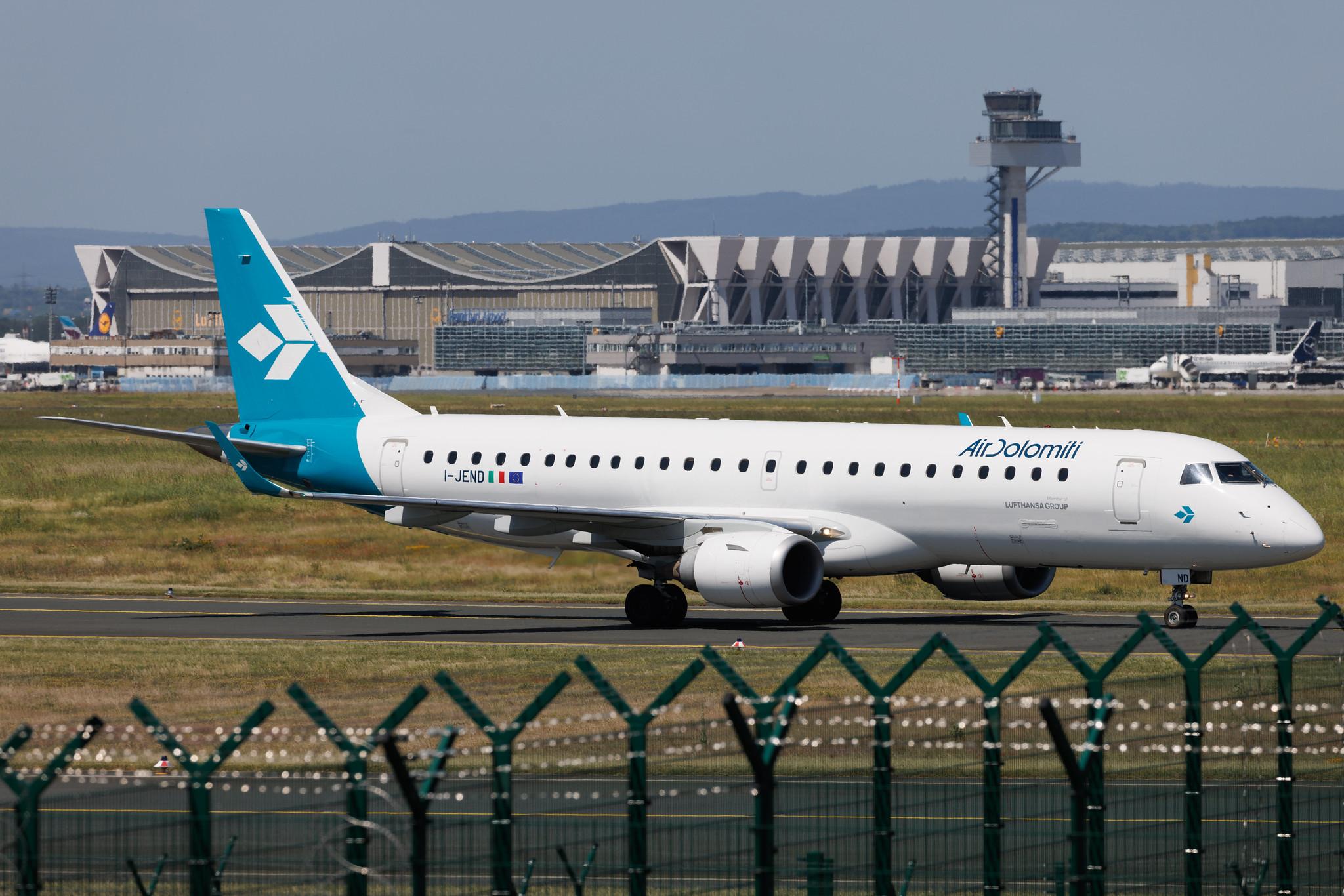 Frankfurt Airport: Air Dolomiti (EN / DLA) | Embraer E190LR E190 | I-JEND | MSN 19000332