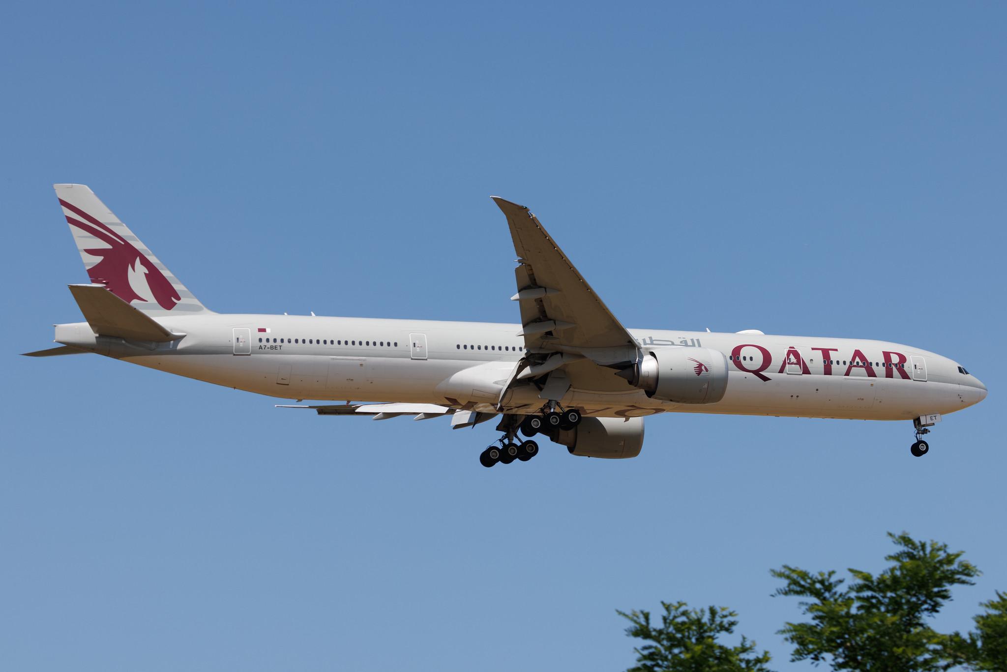 Frankfurt Airport: Qatar Airways (QR / QTR) | Boeing 777-3DZ(ER) B77W | A7-BET | MSN 64087
