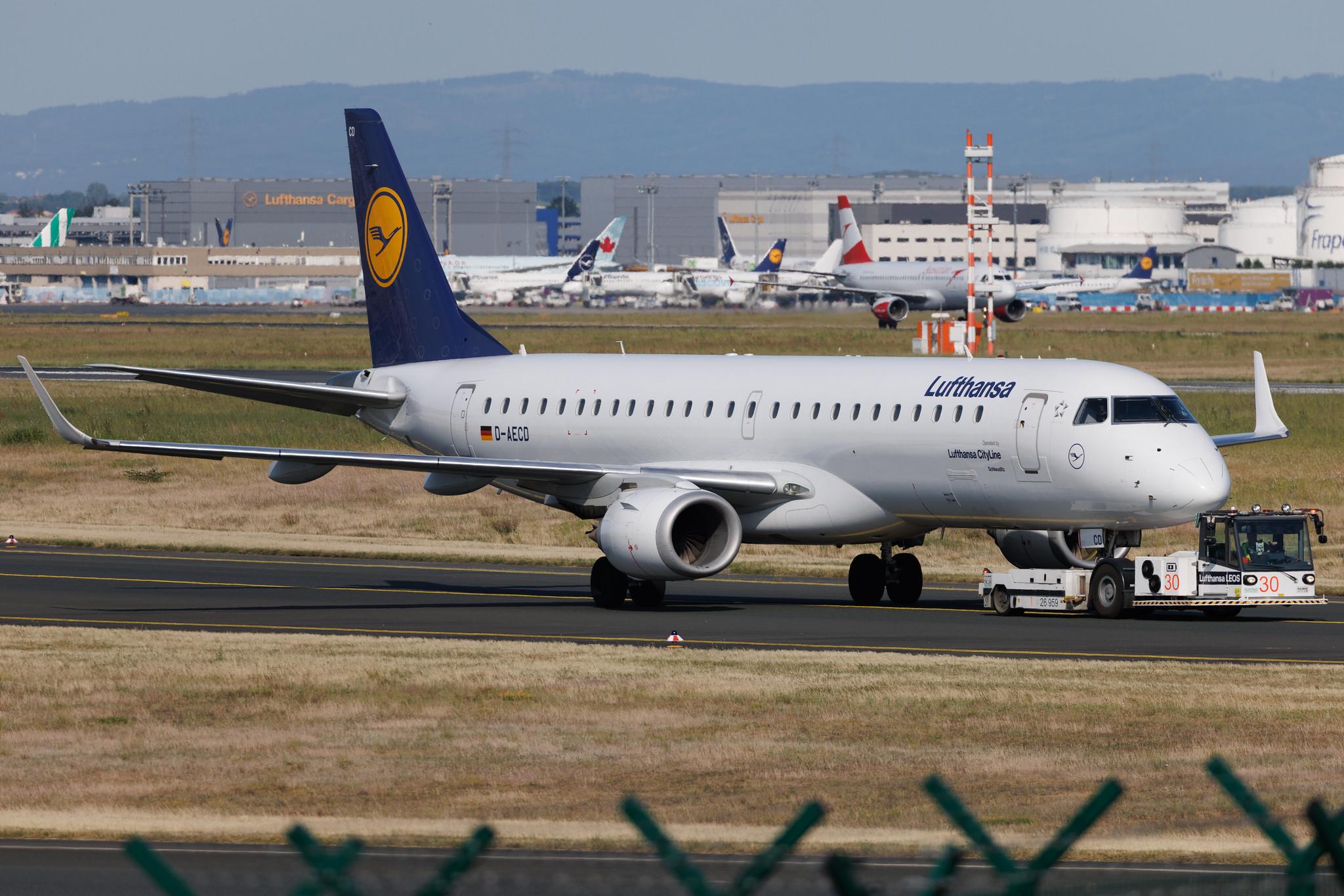 Frankfurt Airport: Lufthansa (LH / DLH) | Operator: Lufthansa CityLine | Embraer E190LR E190 | D-AECD | MSN 19000337