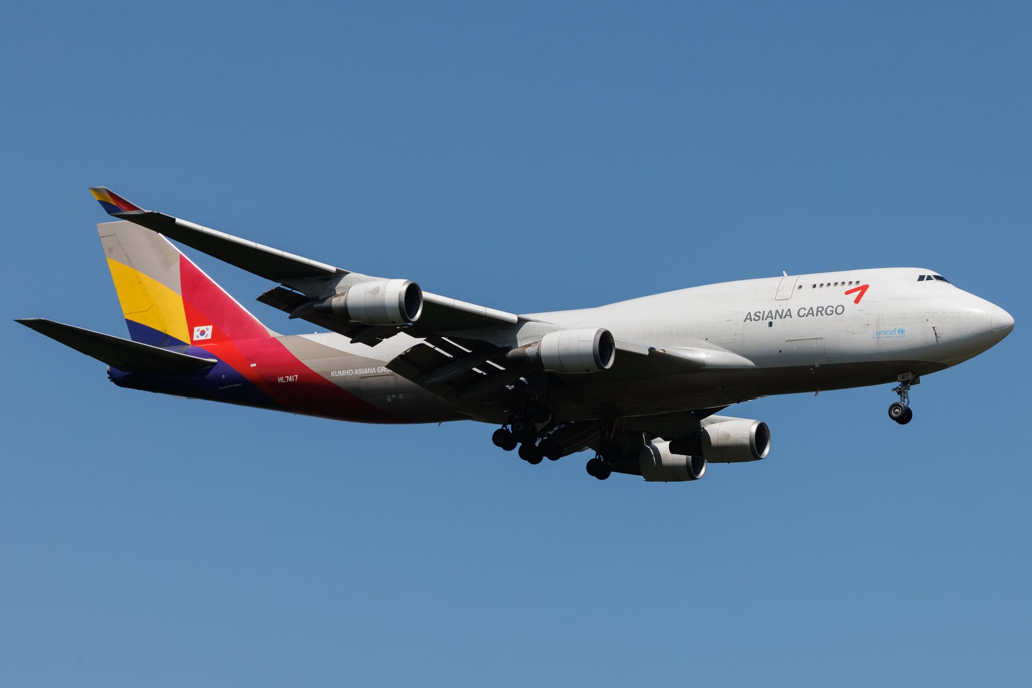 Frankfurt Airport: Asiana Cargo (OZ / AAR) | Operator: Asiana Airlines | Boeing 747-48E(BDSF) B744 | HL7417 | MSN 25779