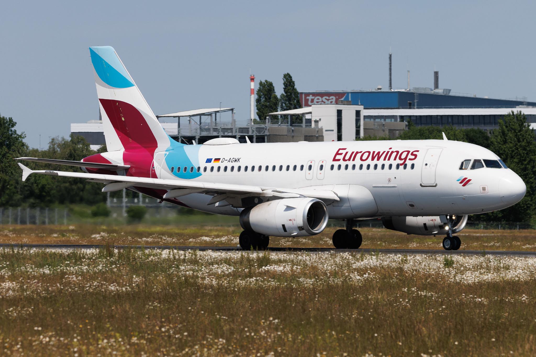 Hamburg Airport: Eurowings (EW / EWG) | Airbus A319-132 A319 | D-AGWK | MSN 3500