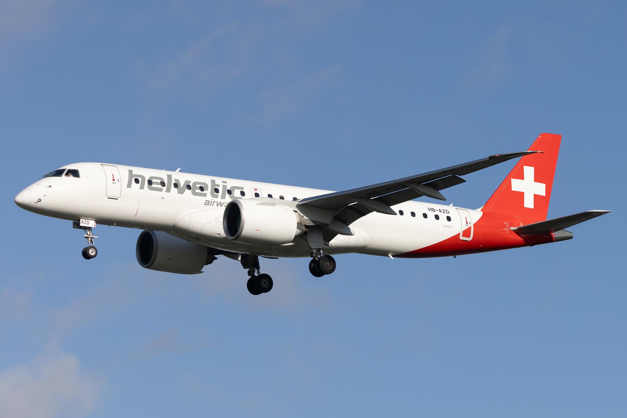 London Heathrow: Helvetic Airways (2L / OAW) | Embraer E190-E2 E290 | HB-AZD | MSN 19020031