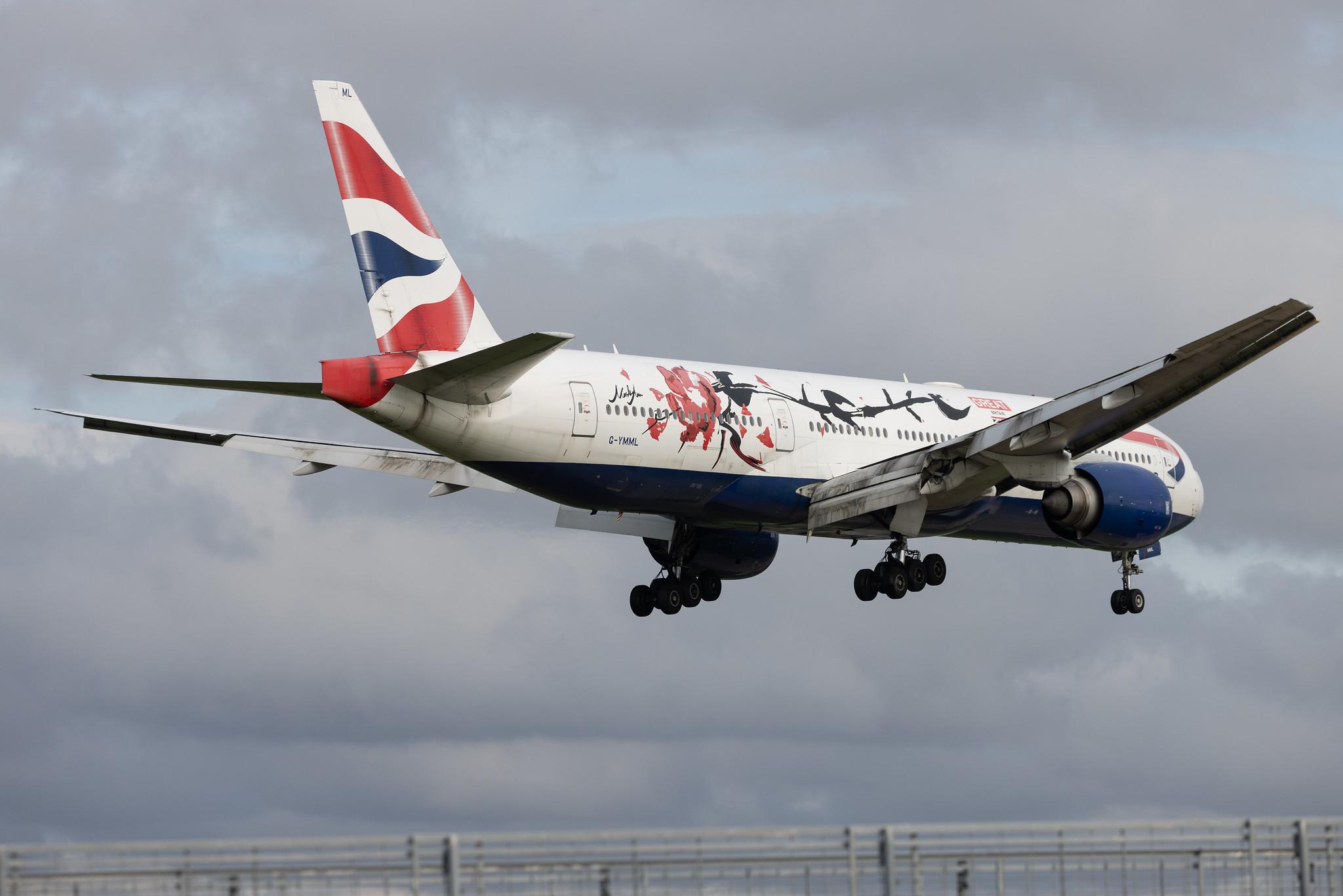 London Heathrow: British Airways (BA / BAW) | Livery: GREAT Festival of Creativity | Boeing 777-236(ER) B772 | G-YMML | MSN 30313