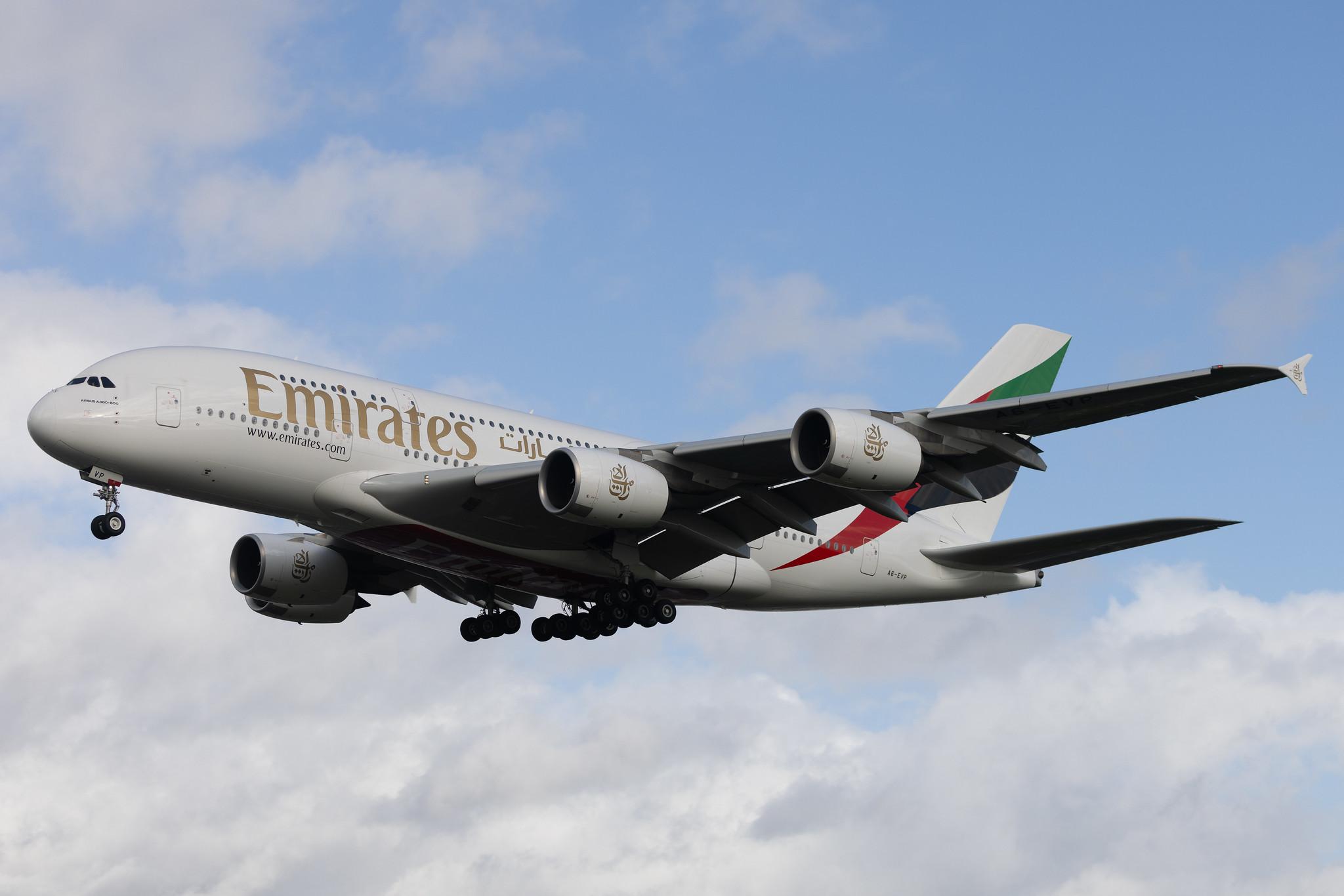 London Heathrow: Emirates (EK / UAE) | Airbus A380-842 A388 | A6-EVP | MSN 269