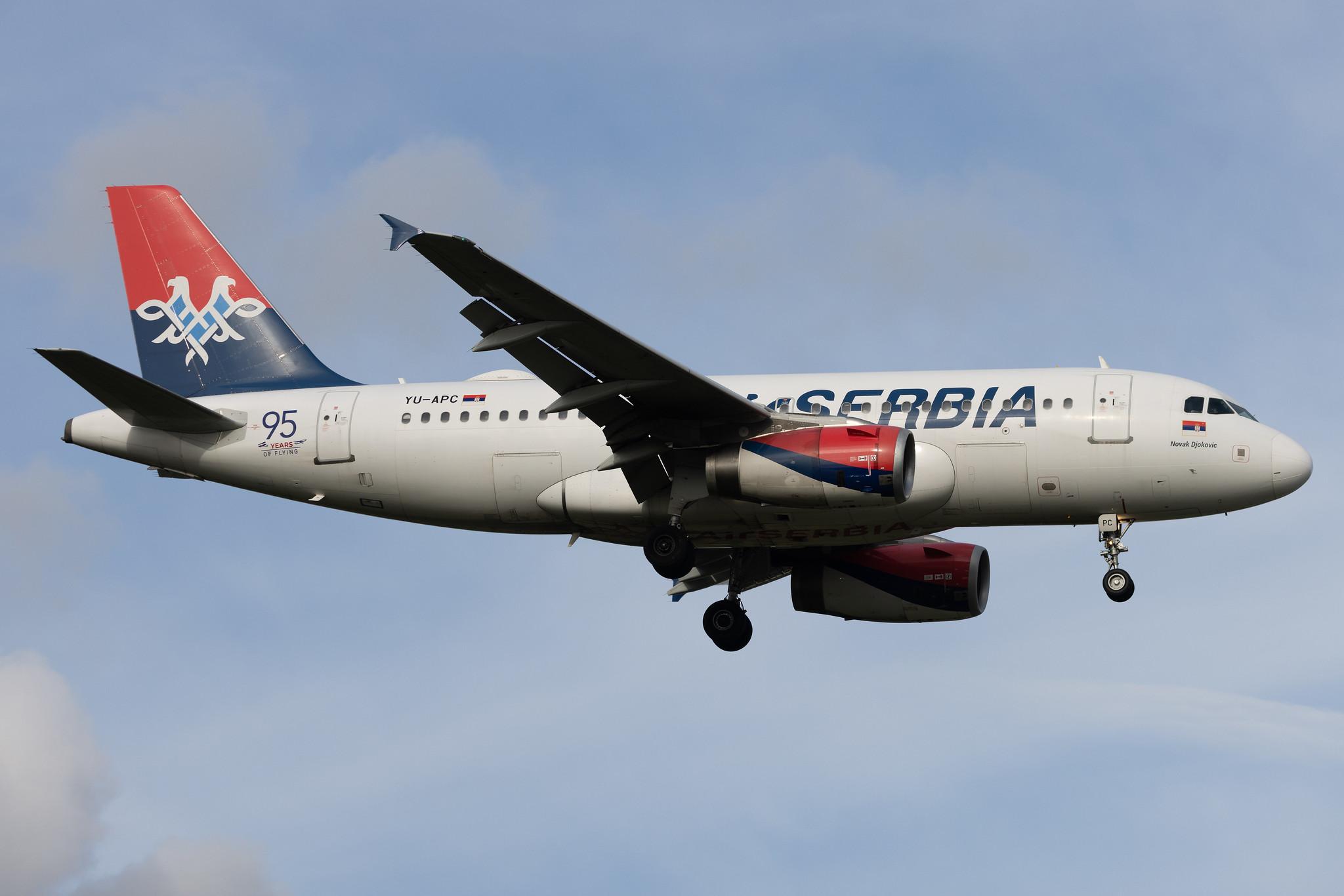 London Heathrow: AirSERBIA (JU / ASL) | Airbus A319-132 A319 | YU-APC | MSN 02621