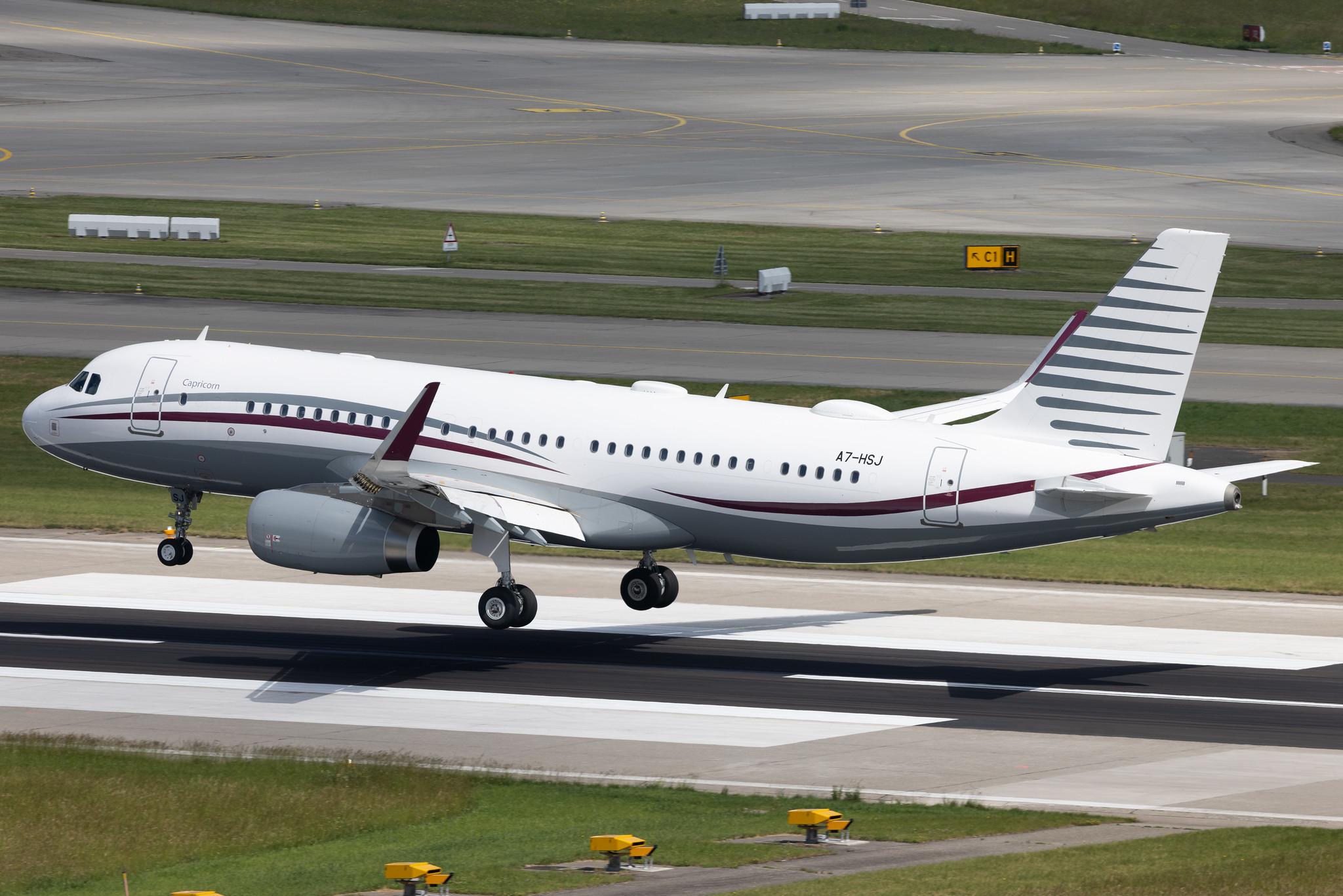 Flughafen Zürich: Qatar Amiri Flight (/ QAF) | Operator: Qatar - Amiri Flight |  Airbus A320-232(CJ) Prestige A320 | A7-HSJ | MSN 5255