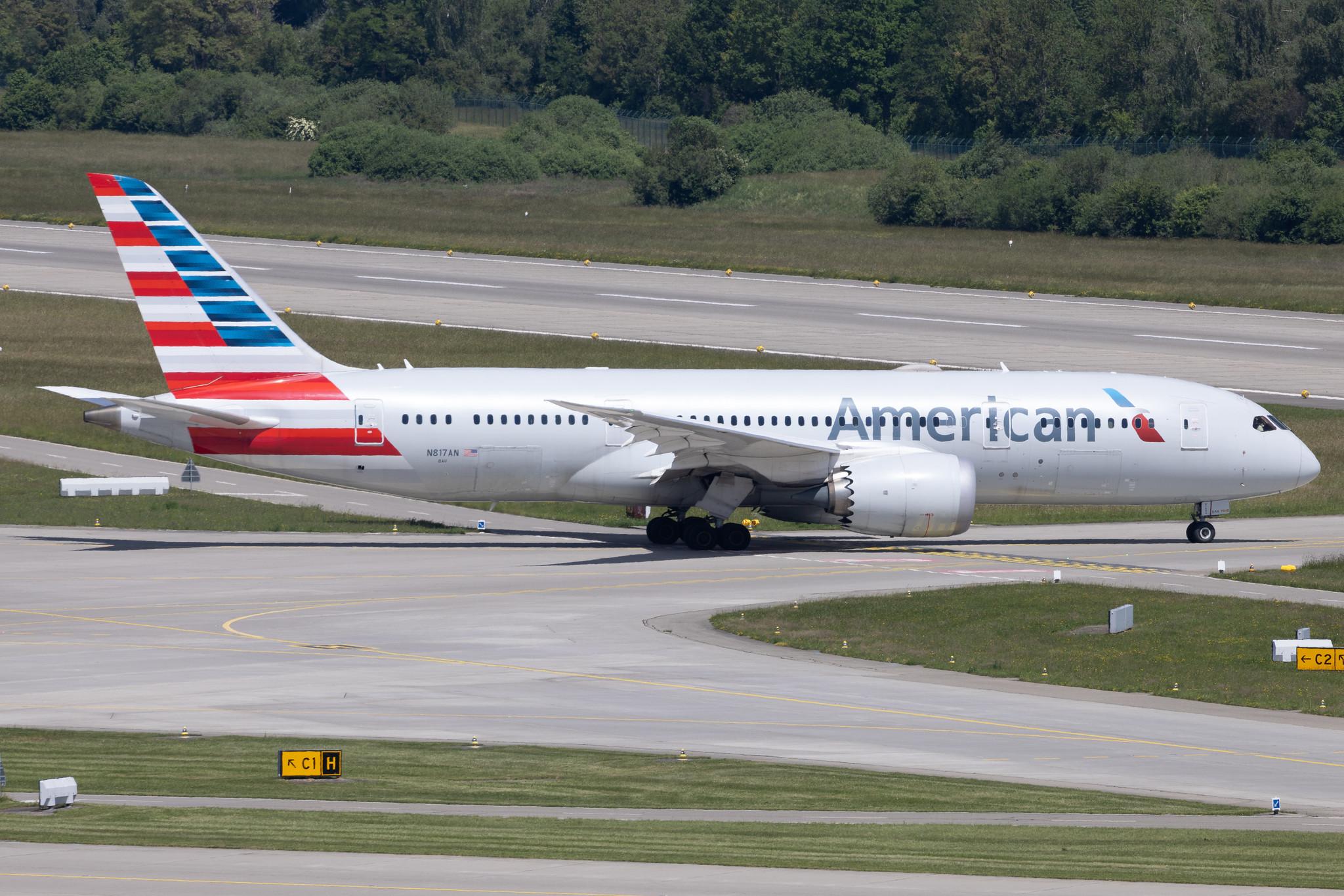 Flughafen Zürich: American Airlines (AA / AAL) | Boeing 787-8 Dreamliner B788 | N817AN | MSN 40635