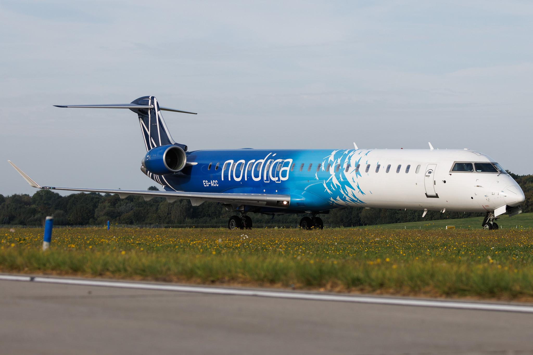 Hamburg Airport: Nordica (ND / NDA) | Operator: Xfly | Mitsubishi CRJ-900ER CRJ9 | ES-ACC | MSN 15262