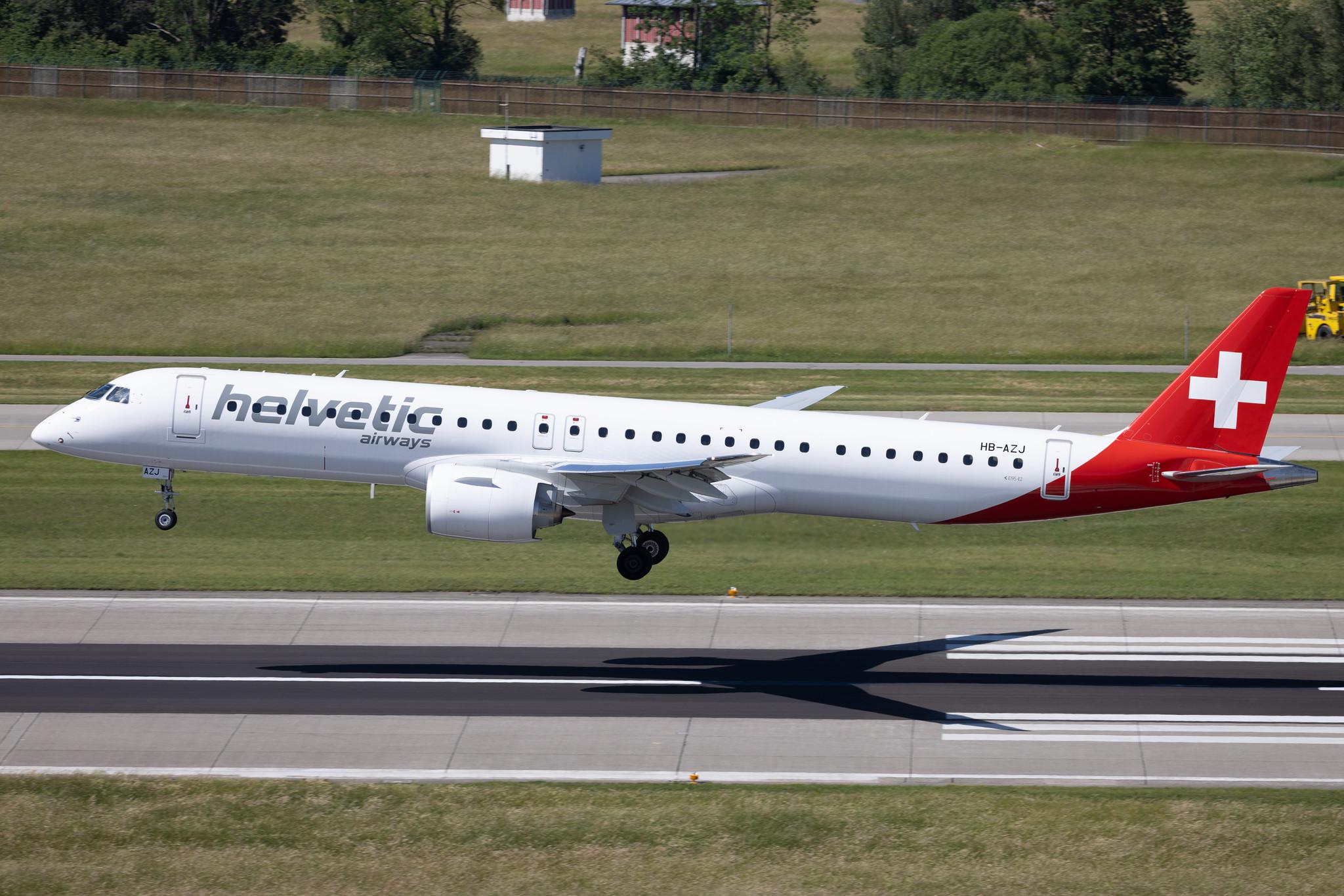 Flughafen Zürich: Helvetic Airways (2L / OAW) | Embraer E195-E2 E295 | HB-AZJ | MSN 19020057
