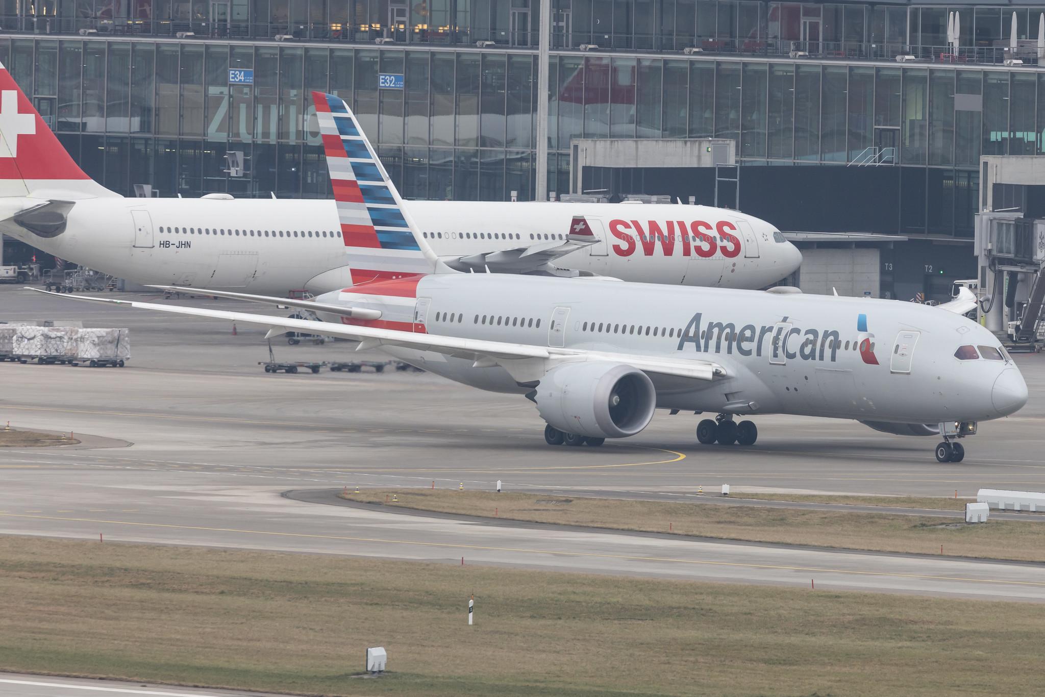Flughafen Zürich: American Airlines (AA / AAL) | Boeing 787-8 Dreamliner B788 | N808AN | MSN 40626
