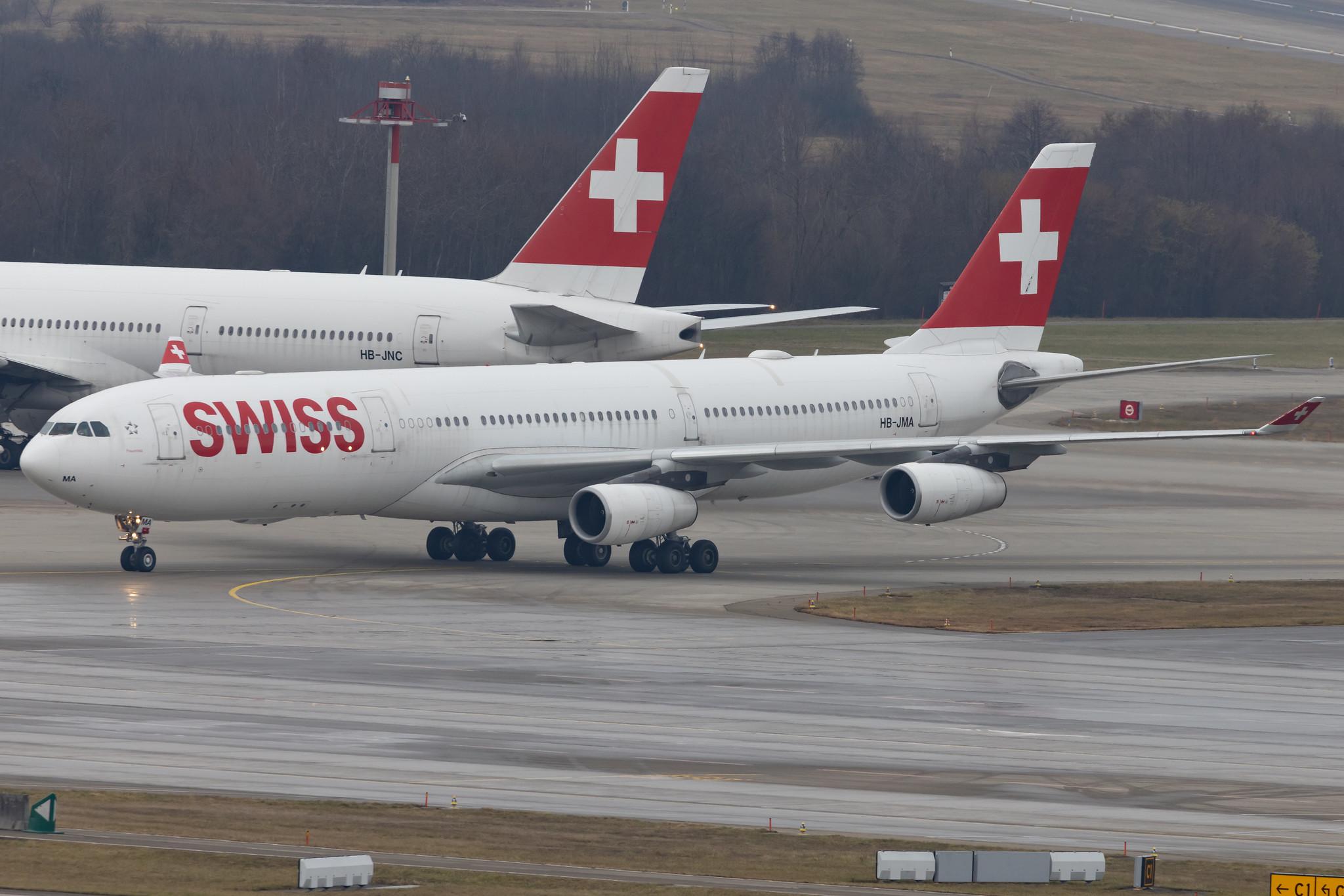 Flughafen Zürich: Swiss (LX / SWR) | Airbus A340-313 A343 | HB-JMA | MSN 0538