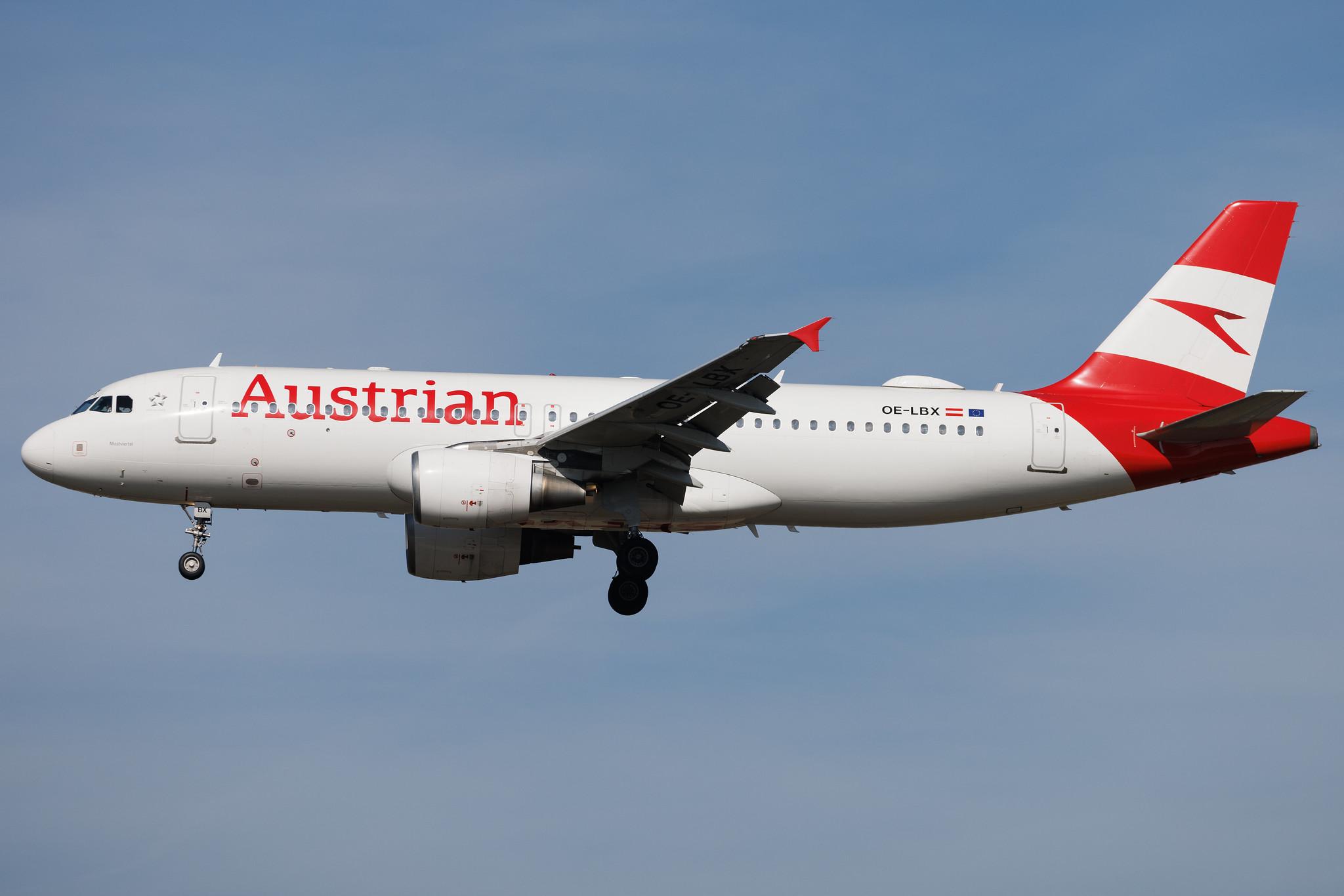 Frankfurt Airport: Austrian Airlines (OS / AUA) | Airbus A320-214 A320 | OE-LBX | MSN 1735