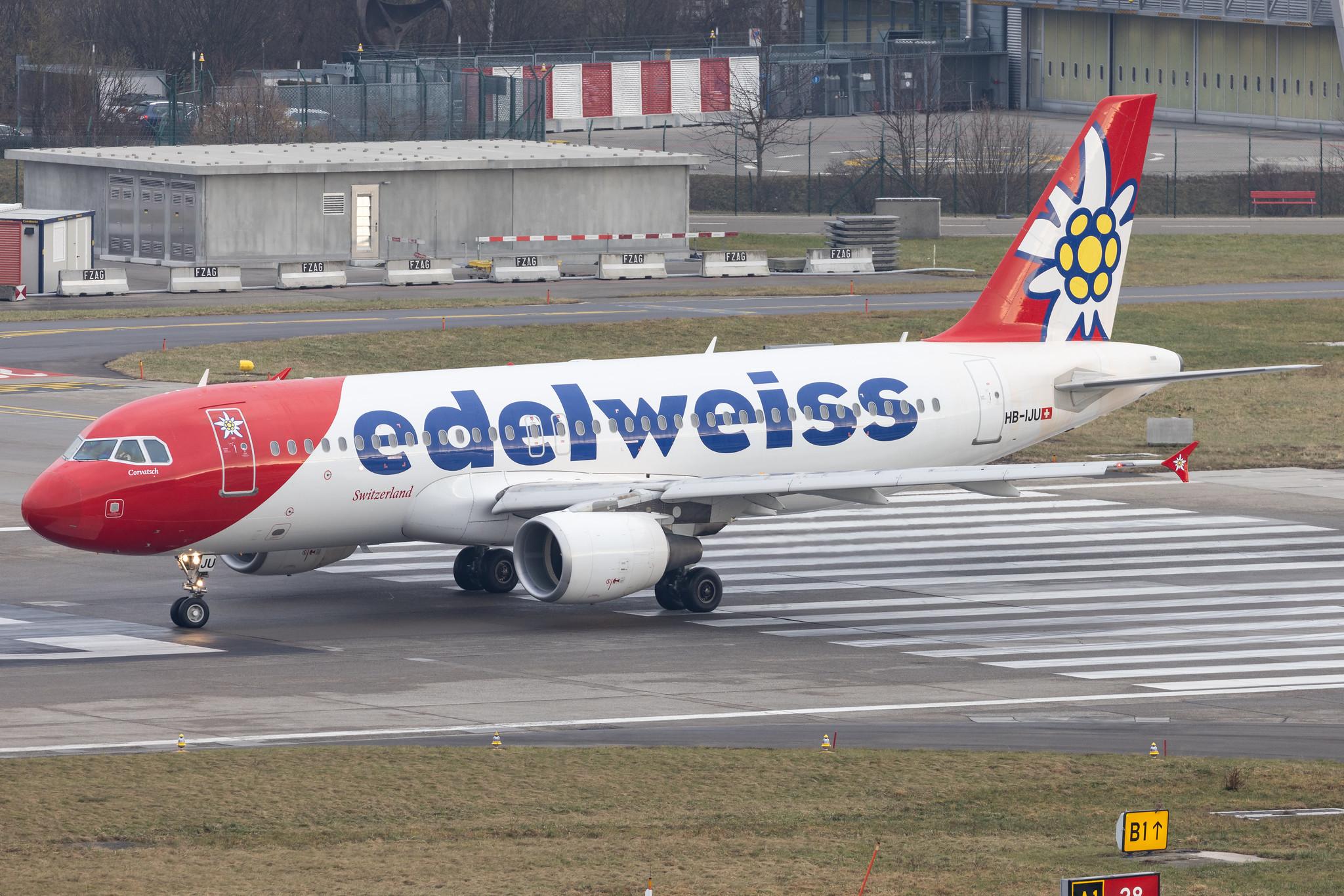 Flughafen Zürich: Edelweiss Air (WK / EDW) |  Airbus A320-214 A320 | HB-IJU | MSN 1951
