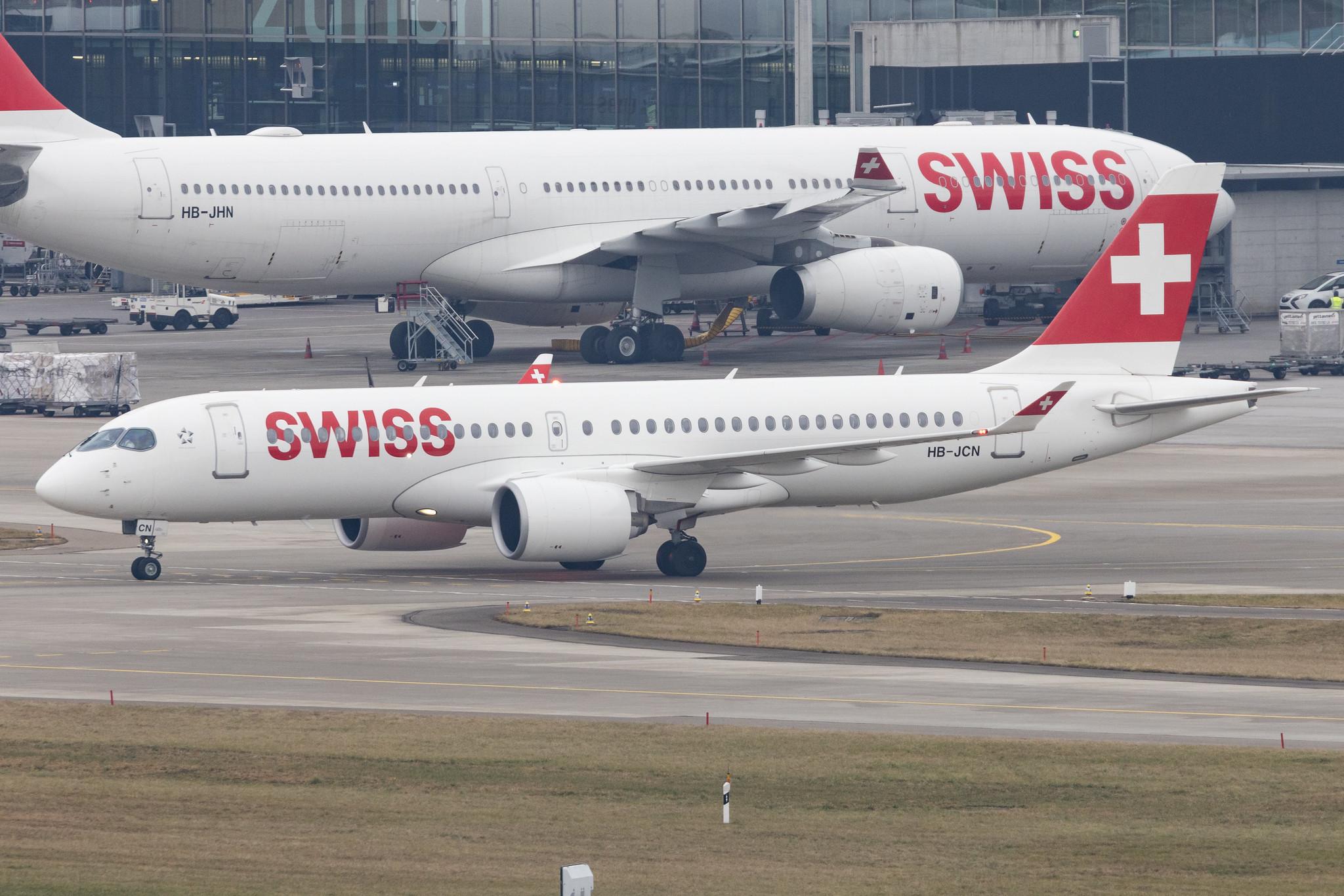 Flughafen Zürich: Swiss (LX / SWR) | Airbus A220-300 BCS3 | HB-JCN | MSN 55032
