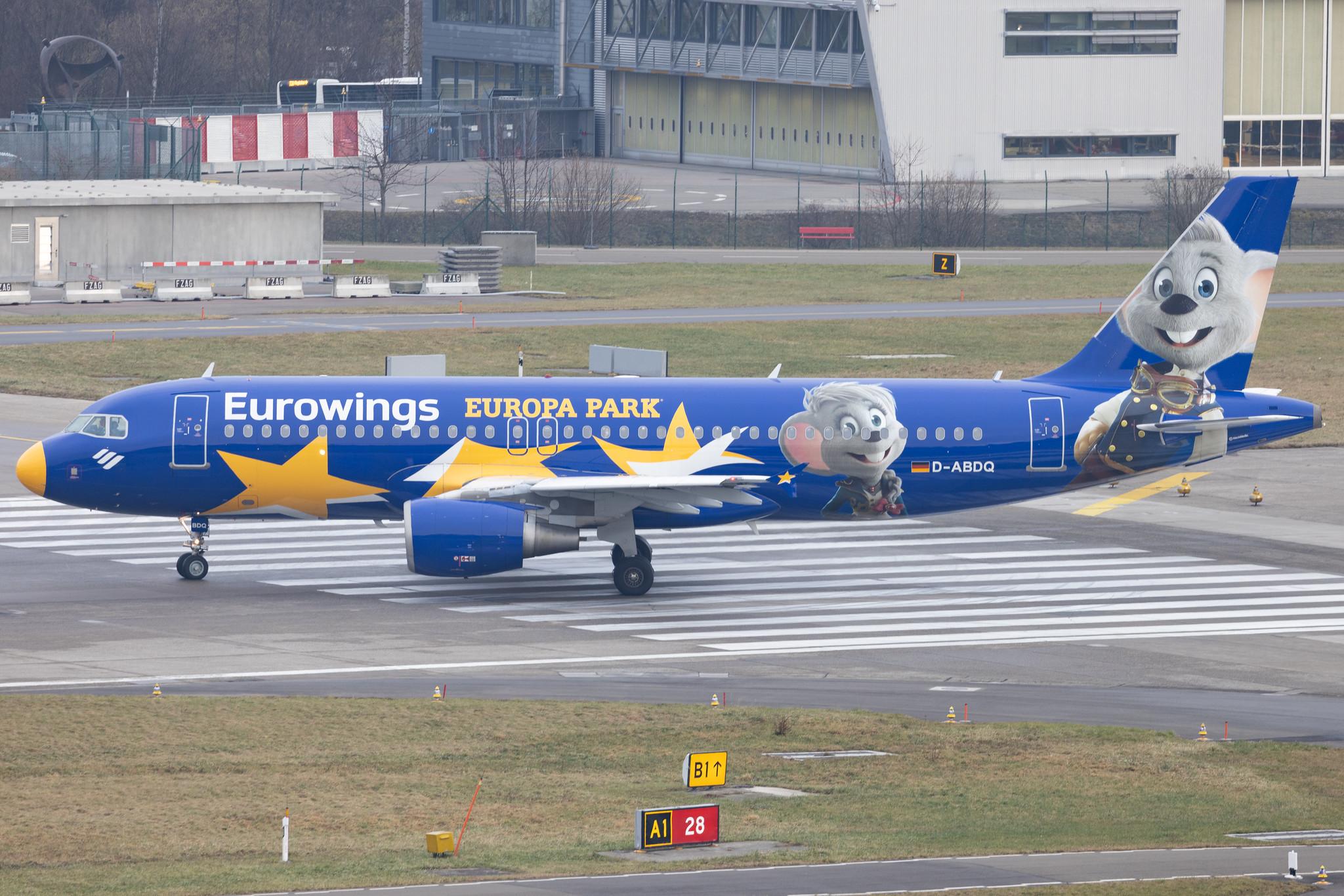Flughafen Zürich: Eurowings (EW / EWG) | Livery: Europa Park Livery | Airbus A320-214 A320 | D-ABDQ | MSN 3121