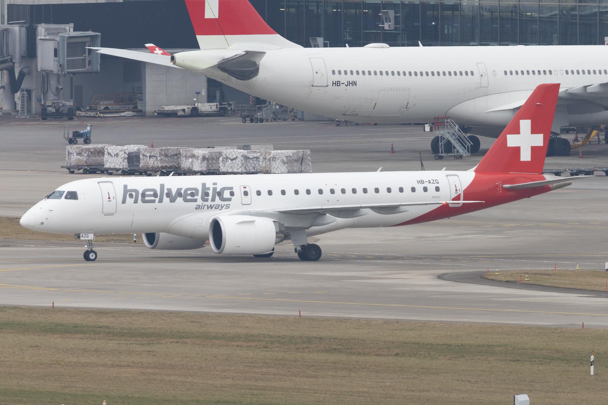 Flughafen Zürich: Helvetic Airways (2L / OAW) | Embraer E190-E2 E290 | HB-AZG | MSN 19020036