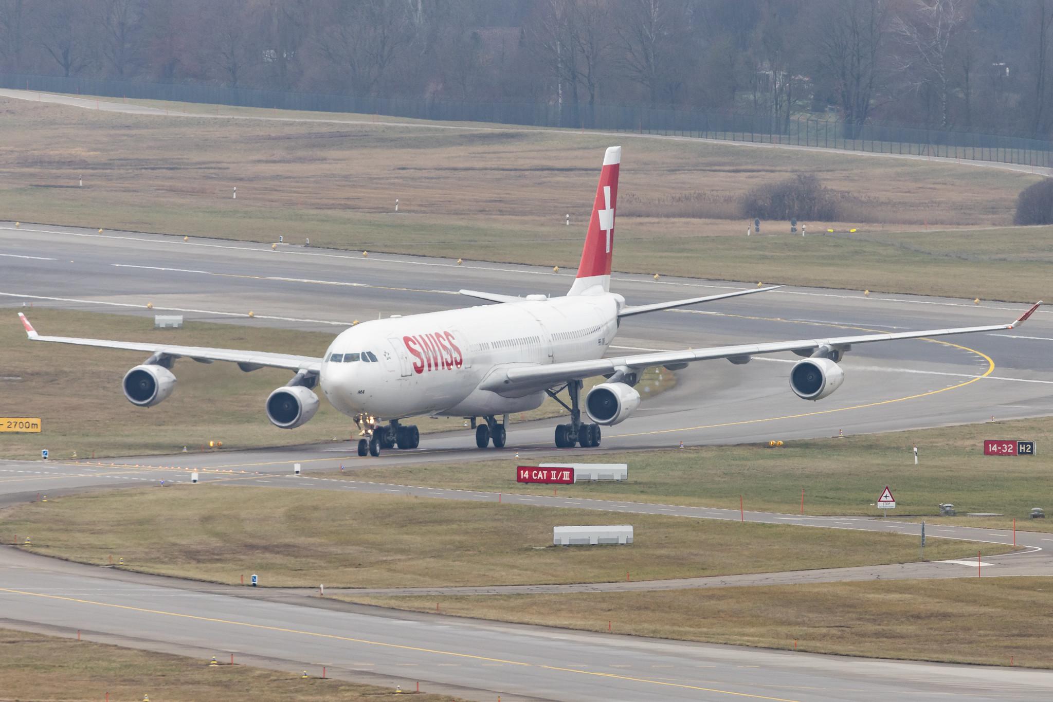 Flughafen Zürich: Swiss (LX / SWR) | Airbus A340-313 A343 | HB-JMA | MSN 0538