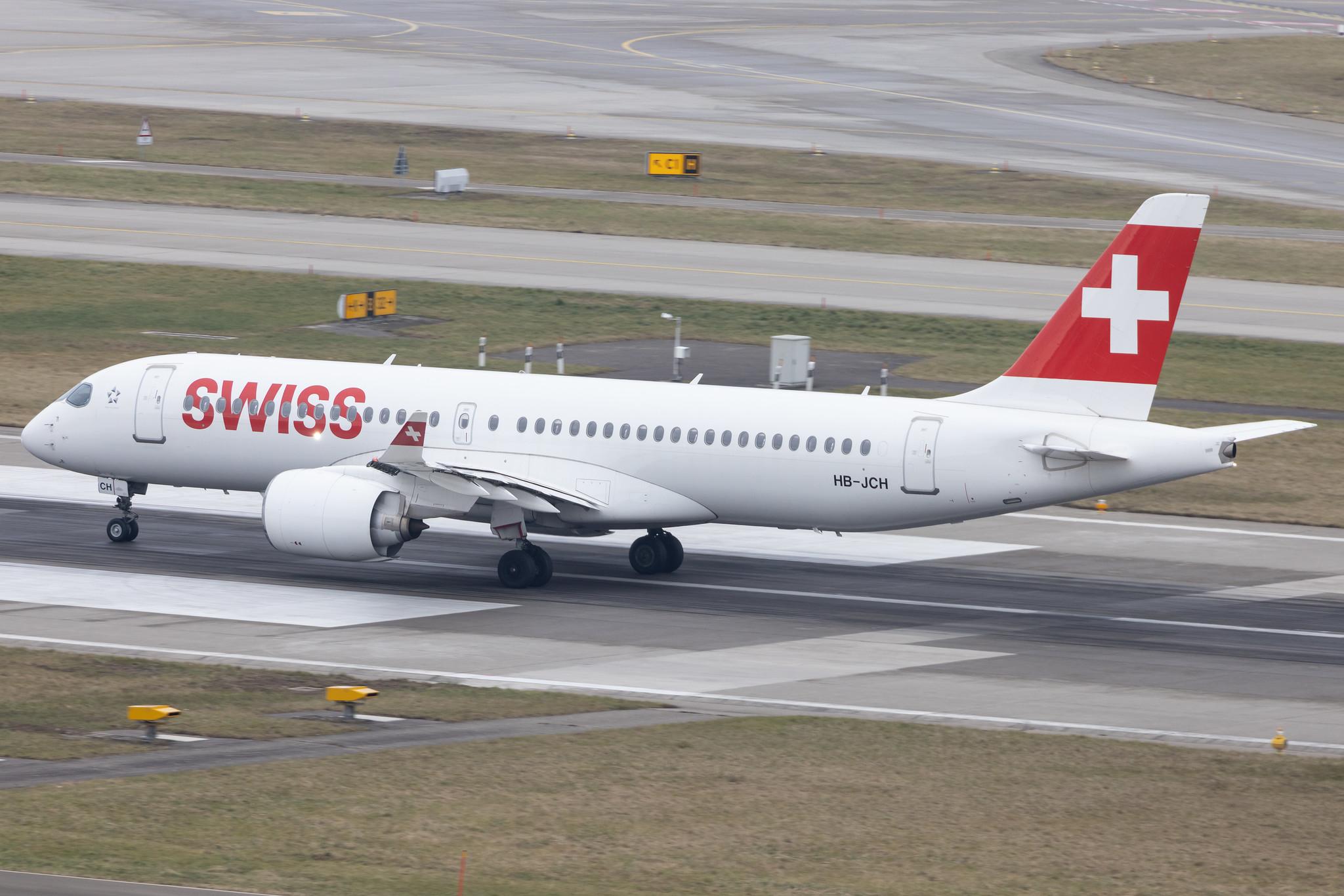 Flughafen Zürich: Swiss (LX / SWR) | Airbus A220-300 BCS3 | HB-JCH | MSN 55021