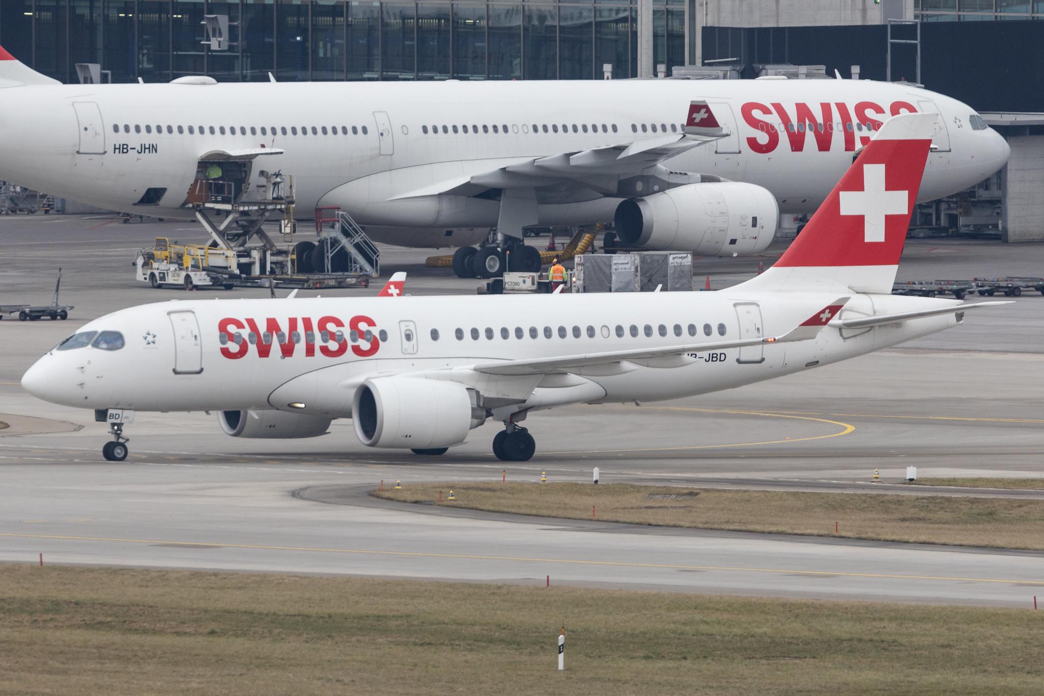 Flughafen Zürich: Swiss (LX / SWR) | Airbus A220-100 BCS1 | HB-JBD | MSN 50013