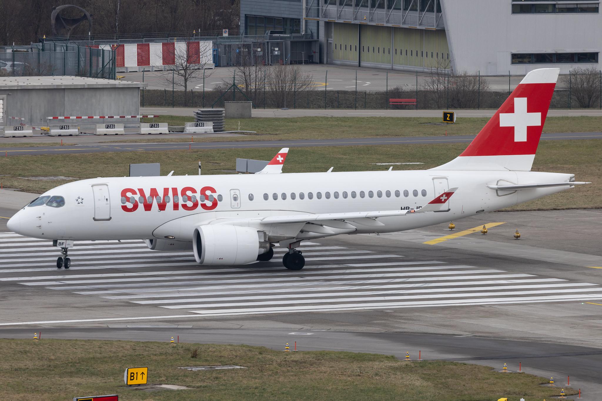 Flughafen Zürich: Swiss (LX / SWR) | Airbus A220-100 BCS1 | HB-JBF | MSN 50015