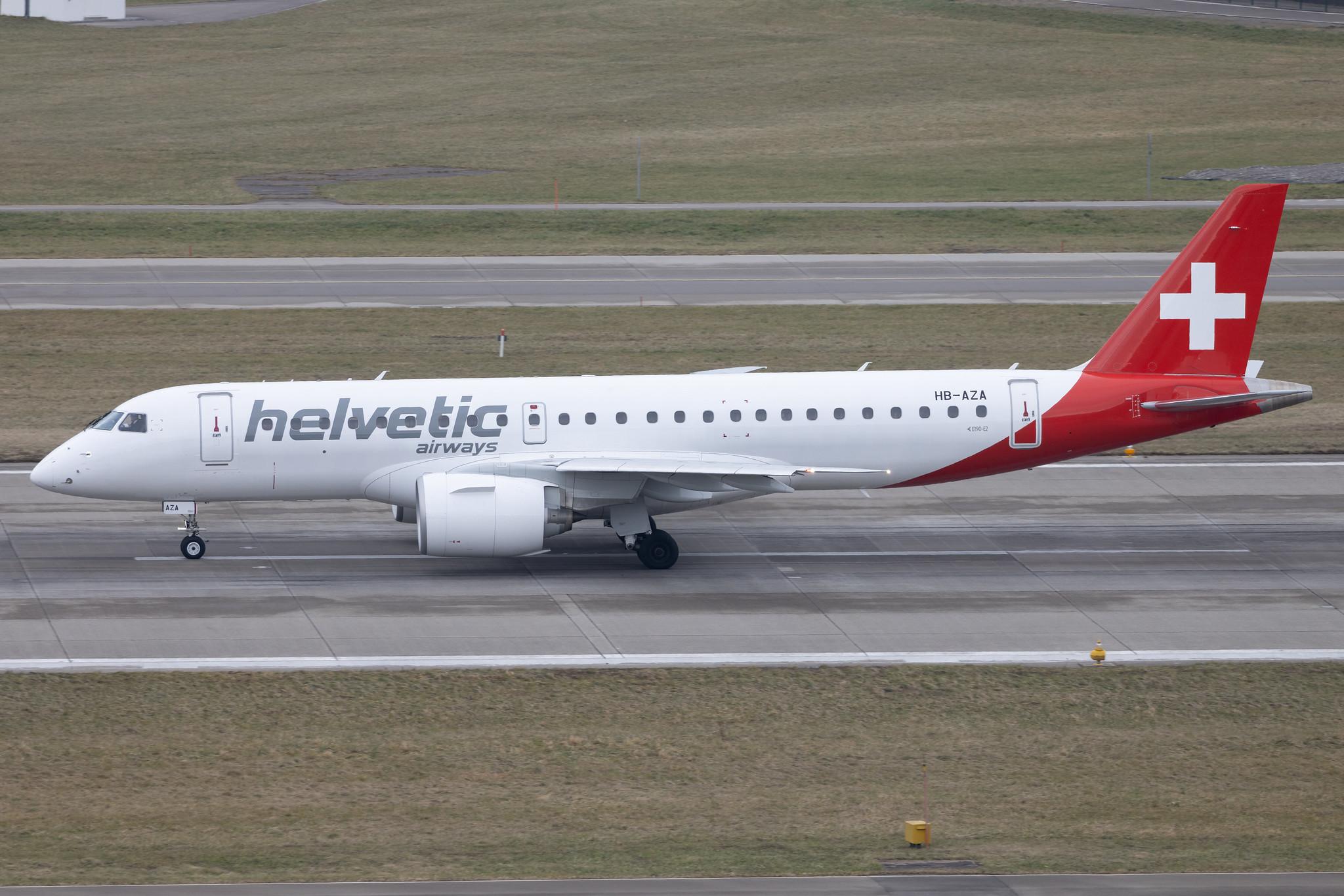 Flughafen Zürich: Helvetic Airways (2L / OAW) | Embraer E190-E2 E290 | HB-AZA | MSN 19020022