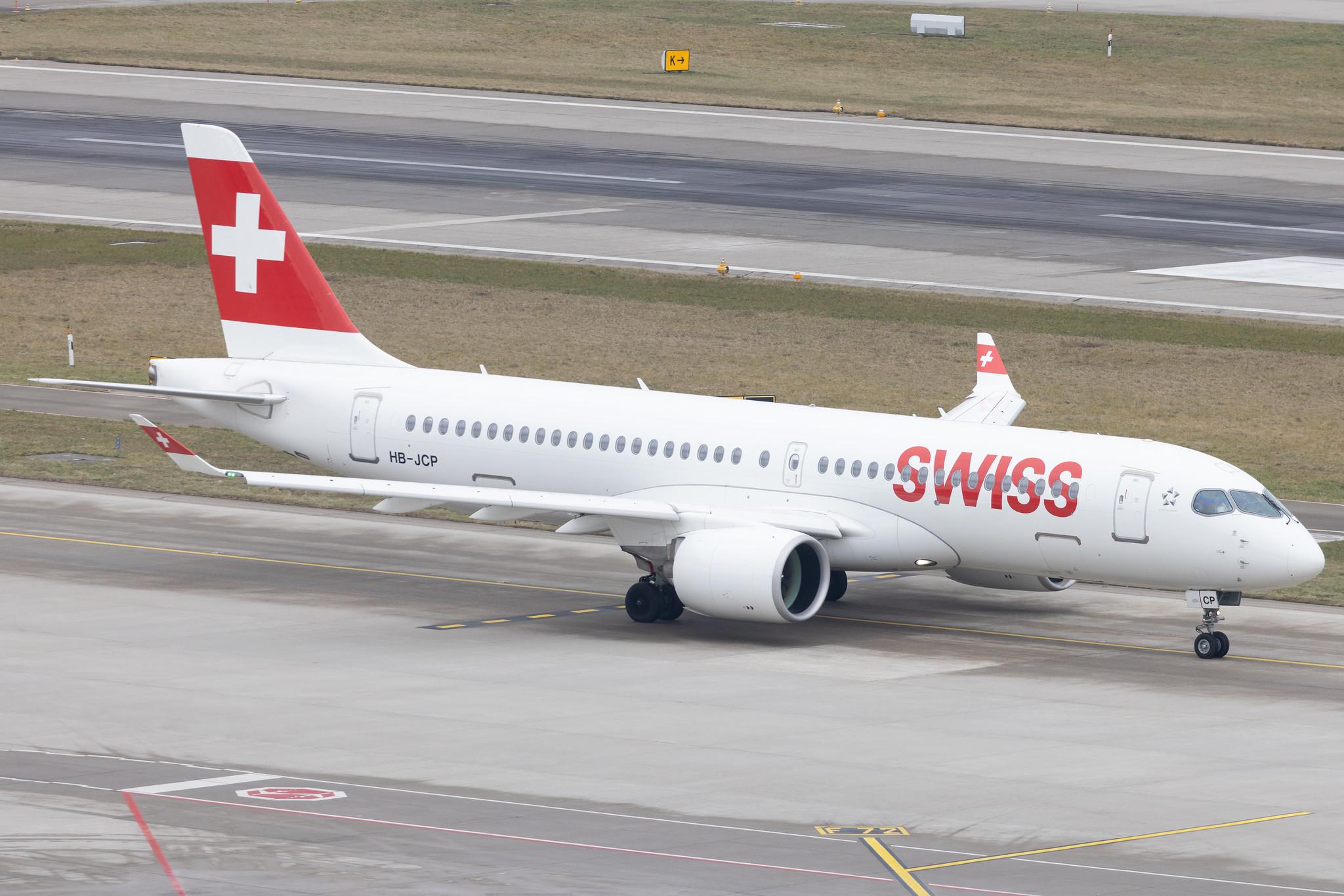 Flughafen Zürich: Swiss (LX / SWR) | Airbus A220-300 BCS3 | HB-JCP | MSN 55036