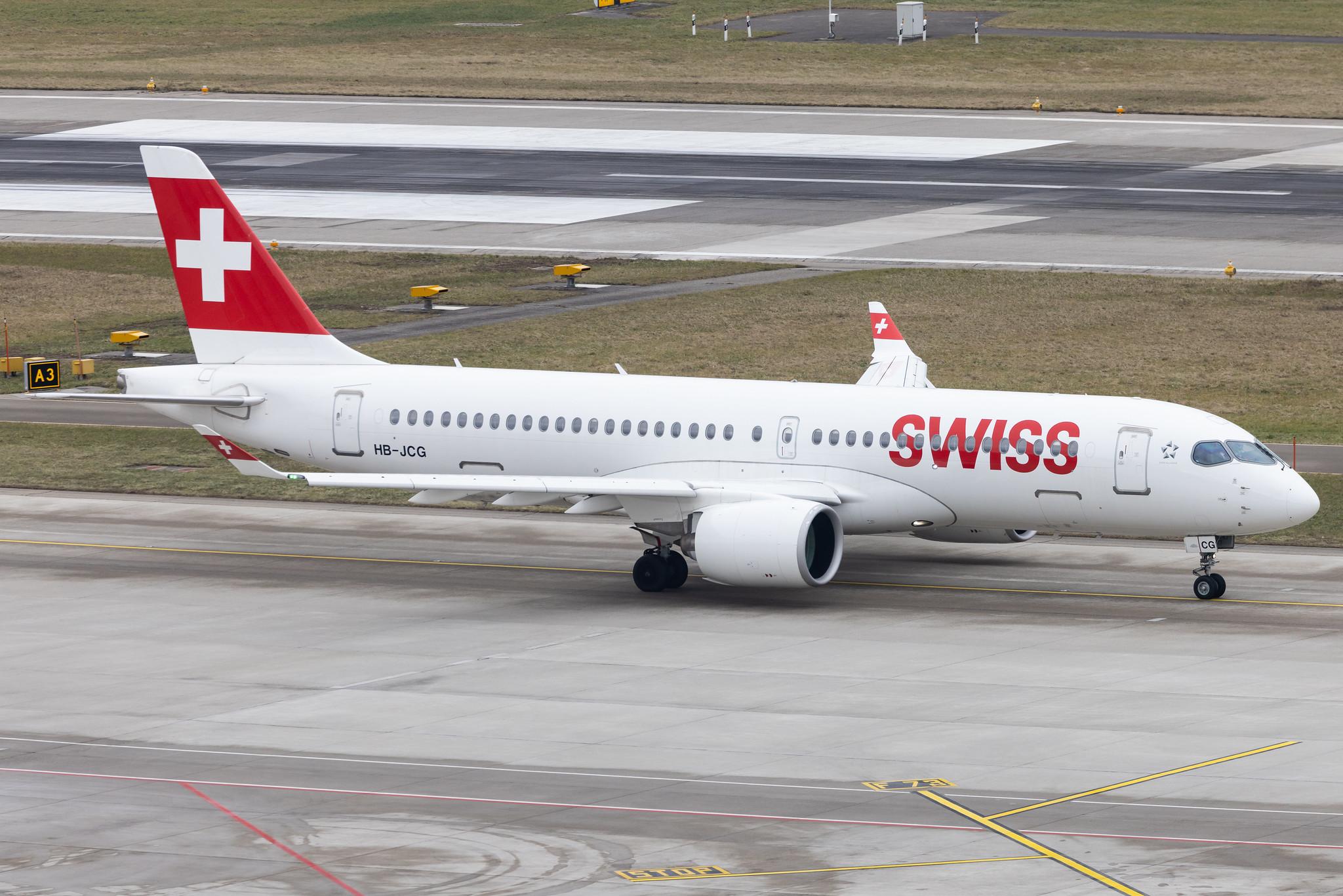 Flughafen Zürich: Swiss (LX / SWR) | Airbus A220-300 BCS3 | HB-JCG | MSN 55020