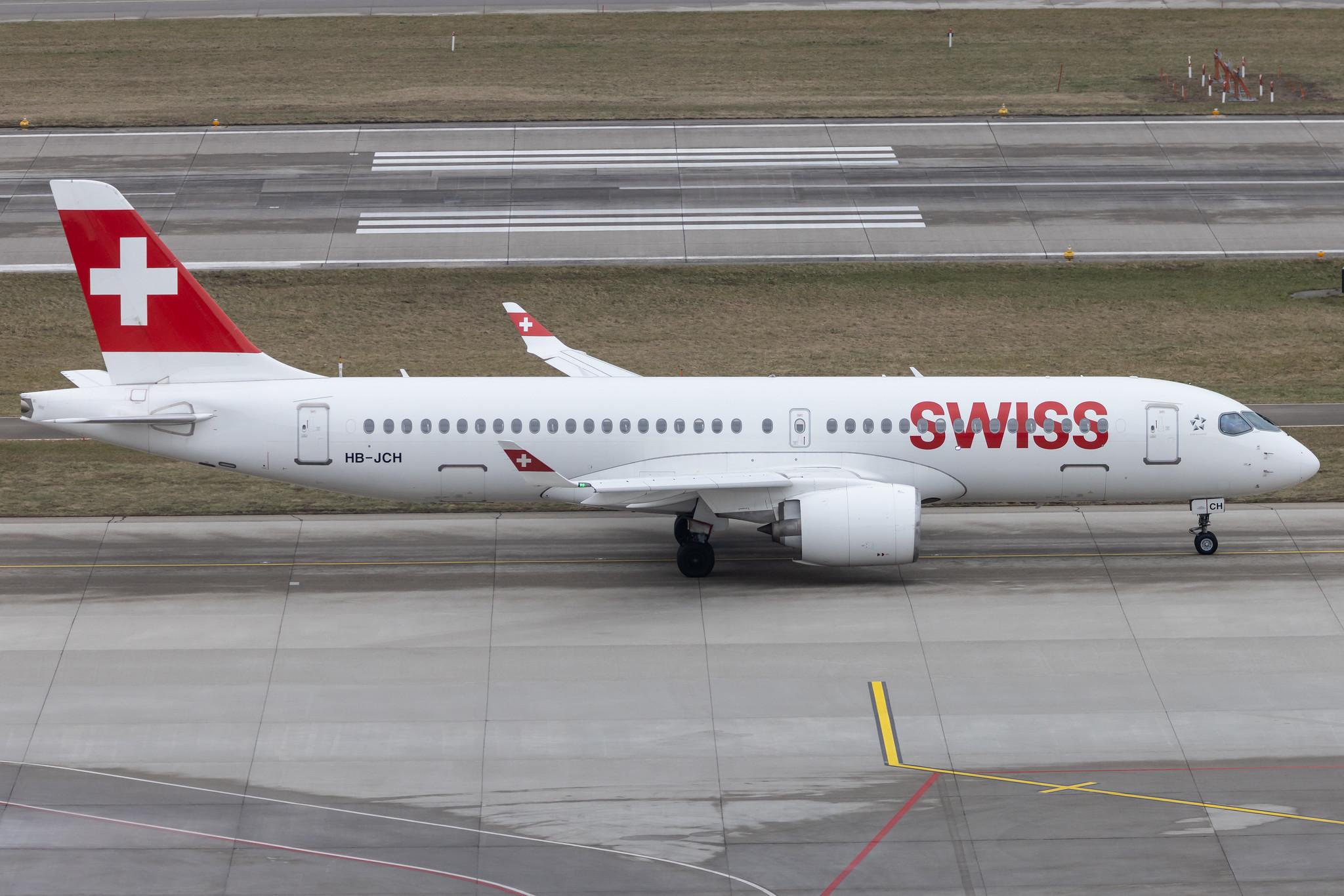 Flughafen Zürich: Swiss (LX / SWR) | Airbus A220-300 BCS3 | HB-JCH | MSN 55021