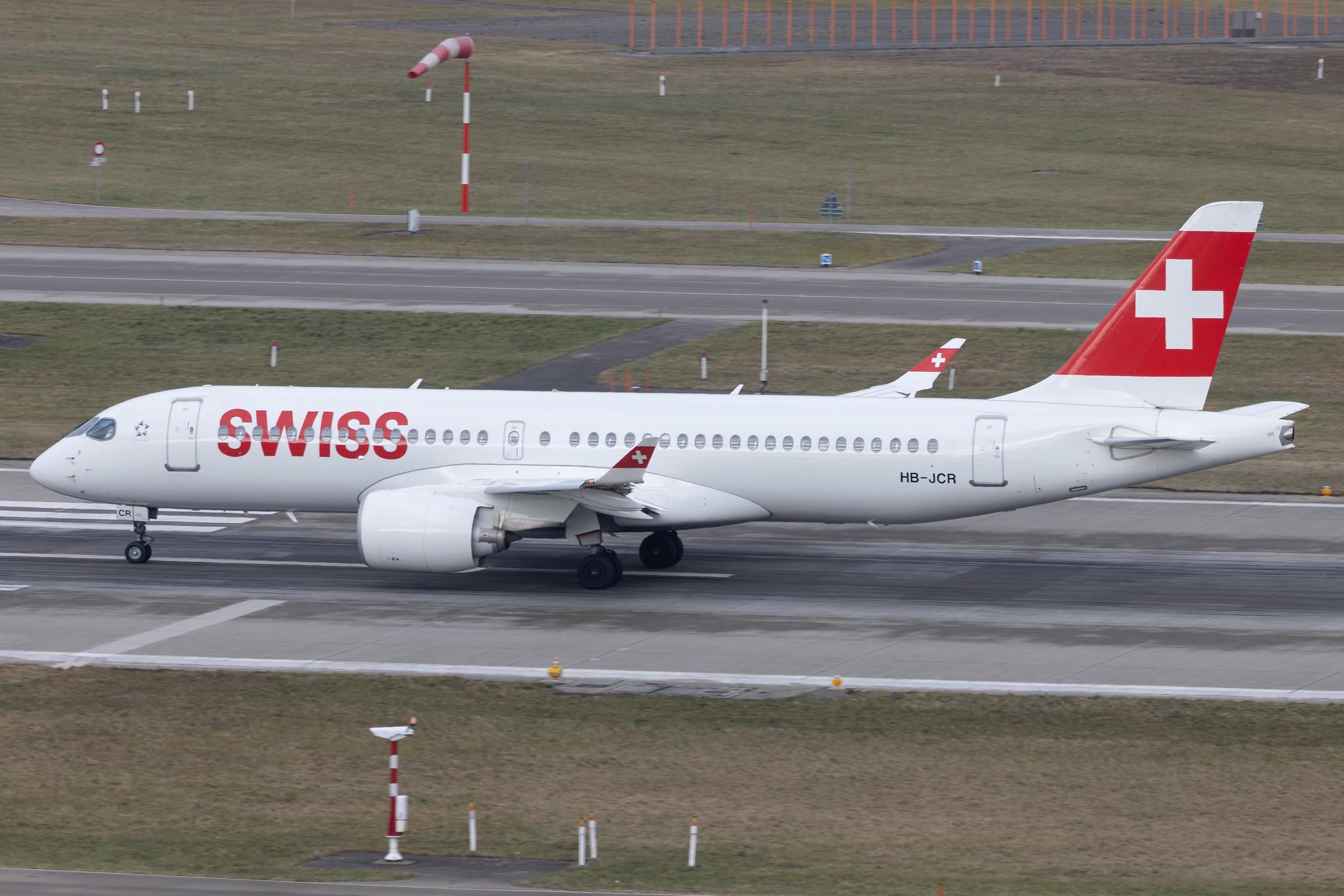 Flughafen Zürich: Swiss (LX / SWR) | Airbus A220-300 BCS3 | HB-JCR | MSN 55044