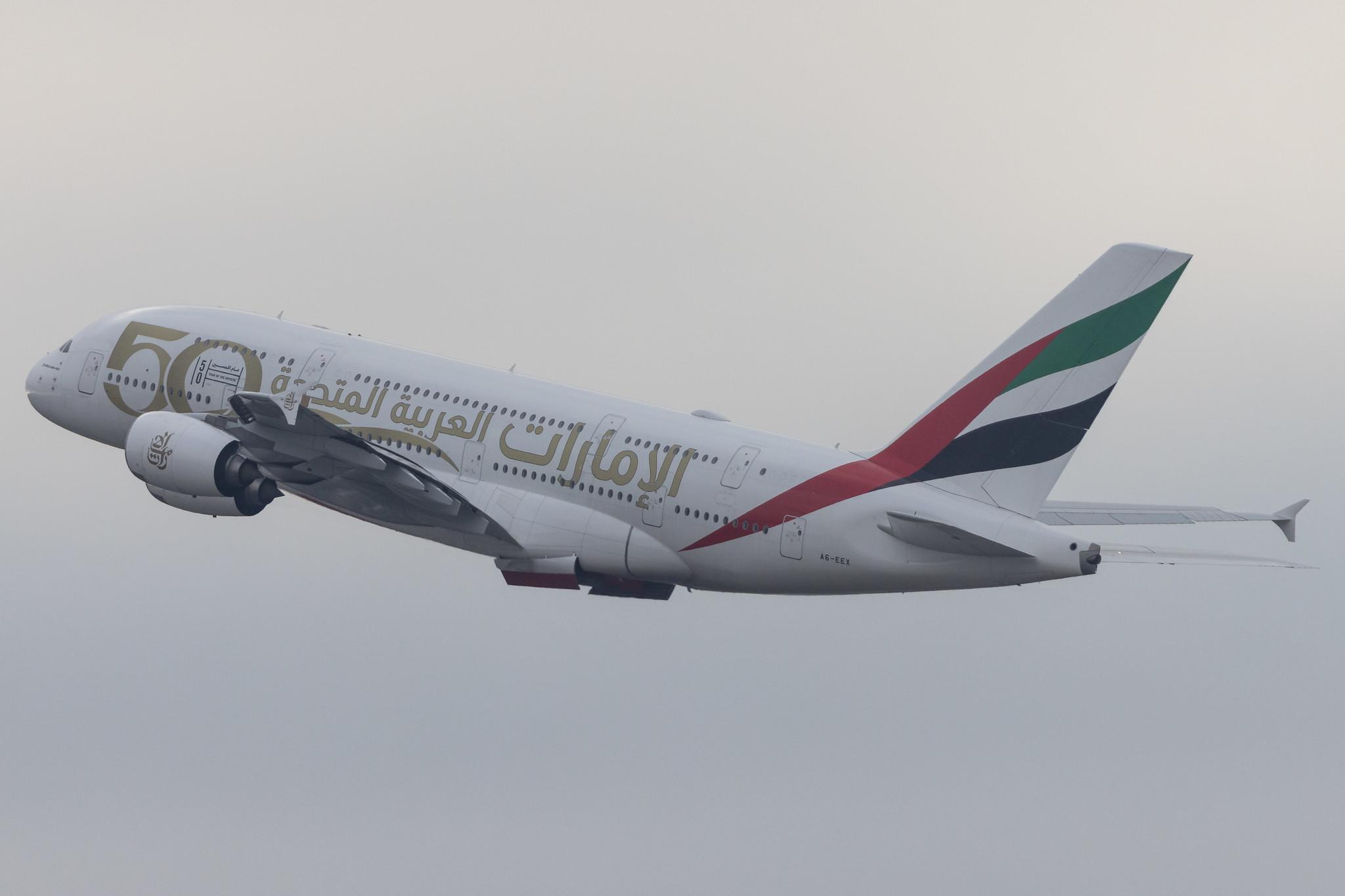 Flughafen Zürich: Emirates (EK / UAE) | Livery: Year of the Fiftieth Livery | Airbus A380-861 A388 | A6-EEX | MSN 154