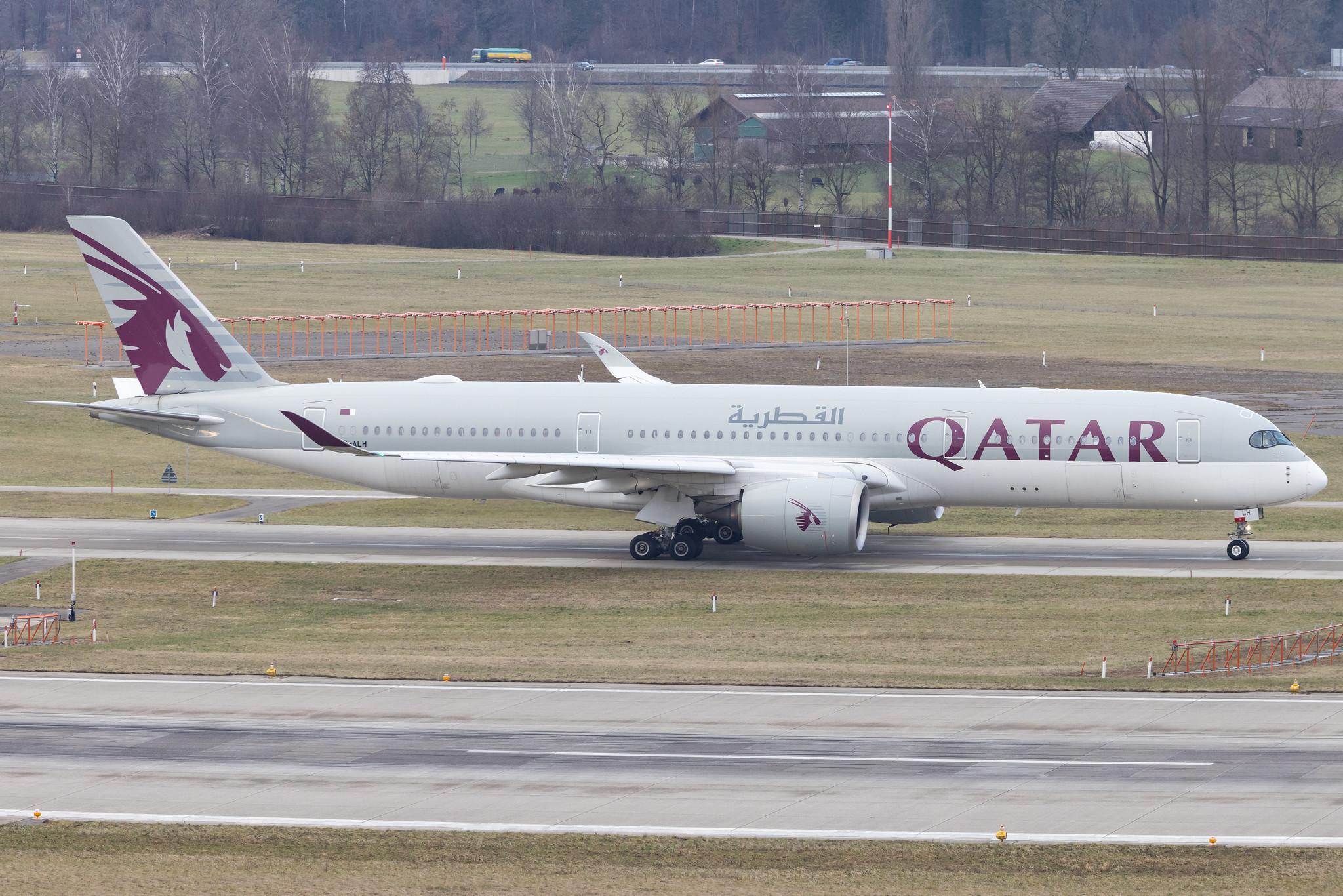 Flughafen Zürich: Qatar Airways (QR / QTR) |  Airbus A350-941 A359 | A7-ALH | MSN 012