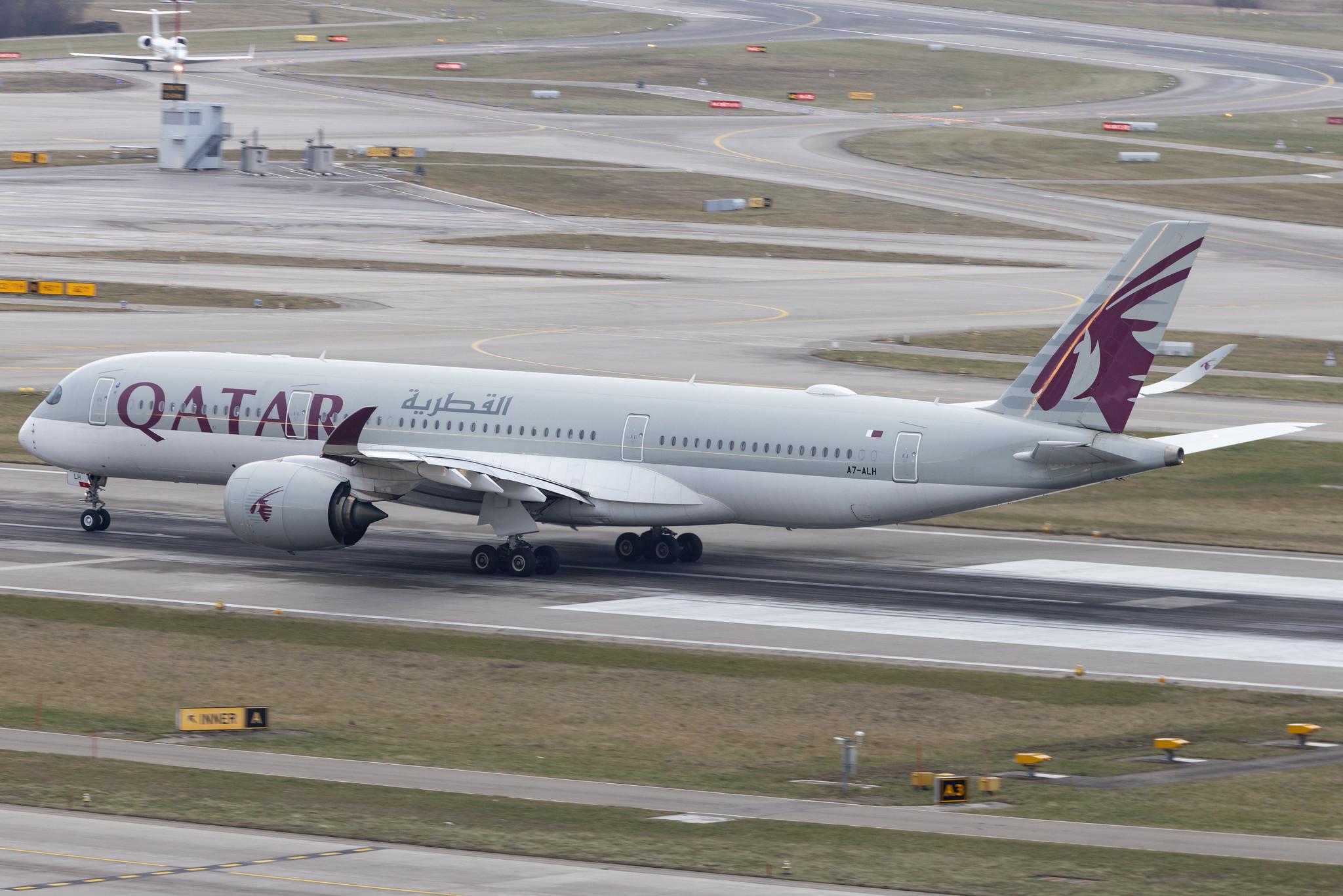 Flughafen Zürich: Qatar Airways (QR / QTR) |  Airbus A350-941 A359 | A7-ALH | MSN 012