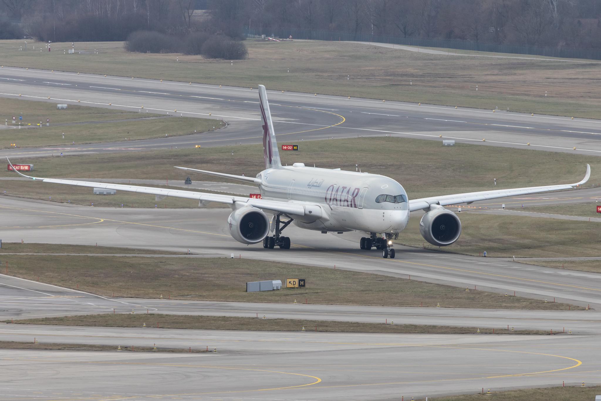 Flughafen Zürich: Qatar Airways (QR / QTR) |  Airbus A350-941 A359 | A7-ALH | MSN 012