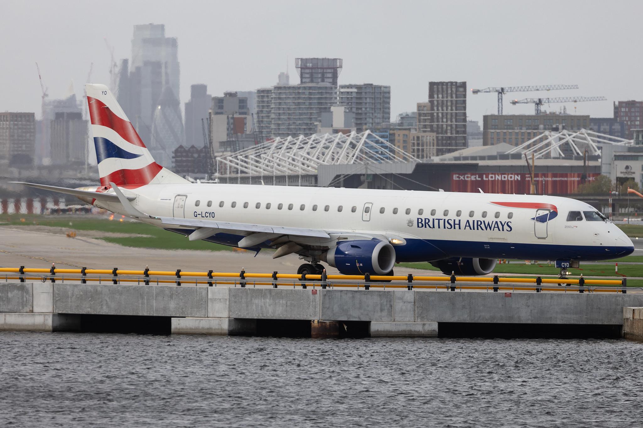 London City Airport: British Airways (BA / BAW) | Operator: BA CityFlyer | E190 | G-LCYO | MSN 19000430