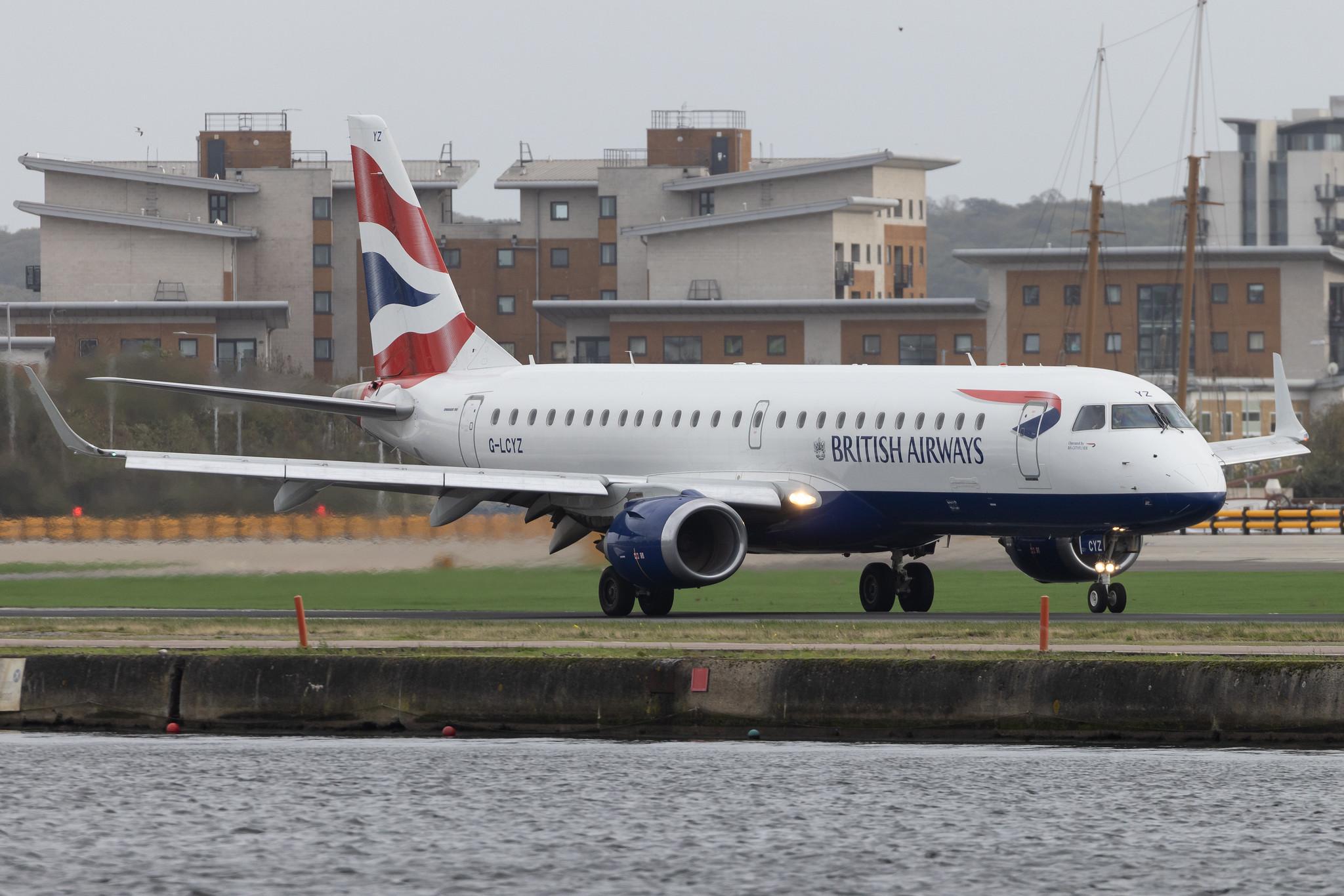 London City Airport: British Airways (BA / BAW) | Operator: BA CityFlyer | Embraer E190SR E190 | G-LCYZ | MSN 19000404