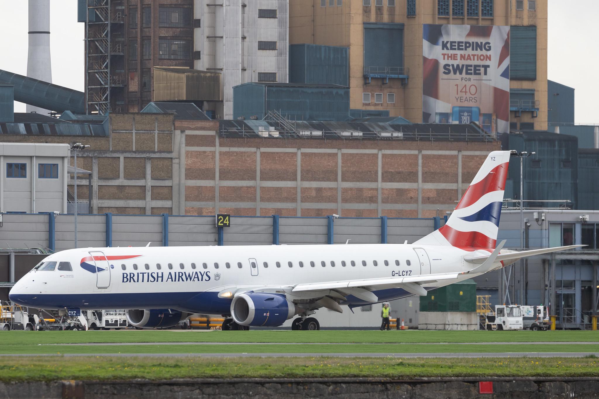 London City Airport: British Airways (BA / BAW) | Operator: BA CityFlyer | Embraer E190SR E190 | G-LCYZ | MSN 19000404